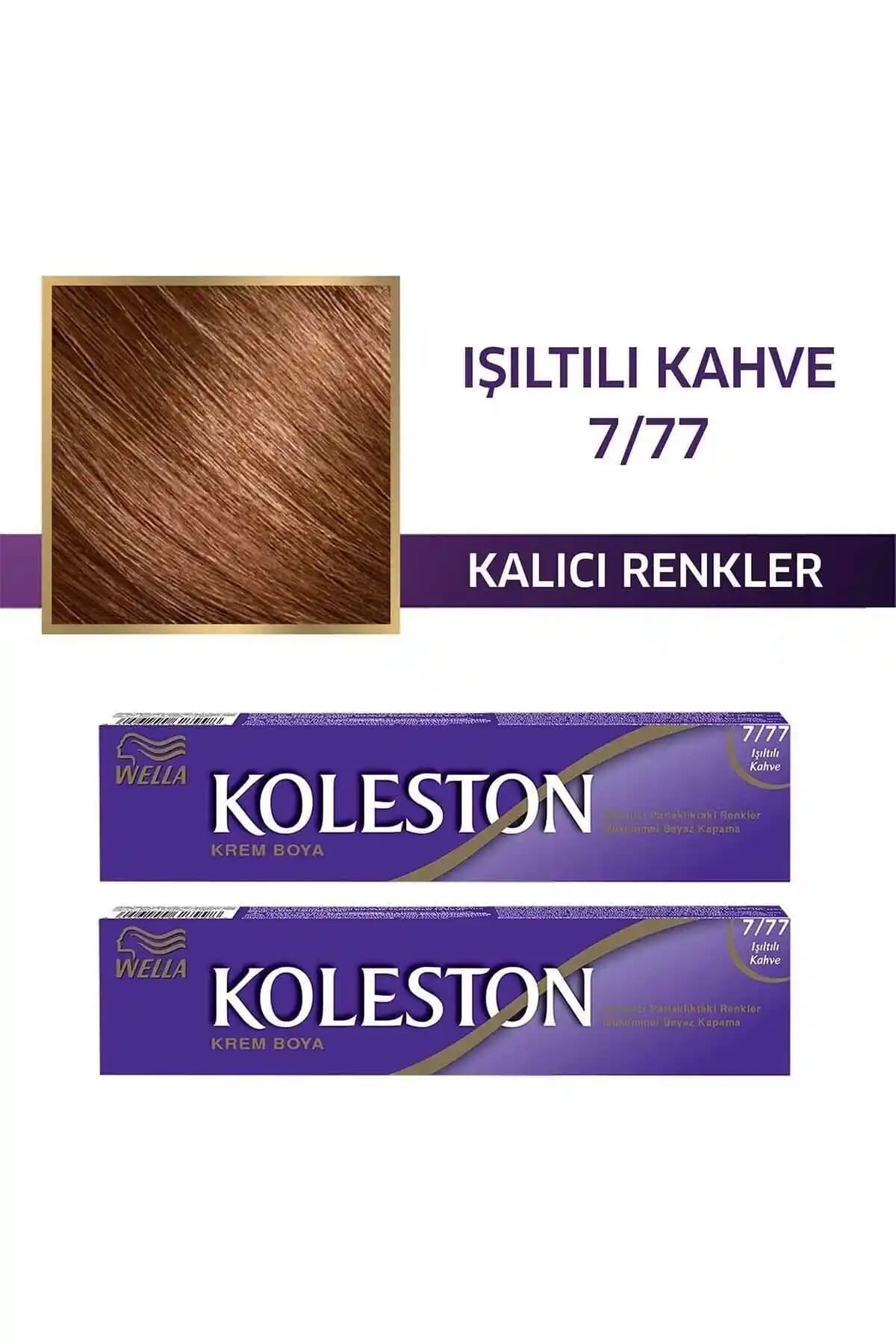 Wella Koleston Tüp Saç Boyası 7/77 Işıltılı Kahve Kalıcı ve Parlak Renk Sağlar