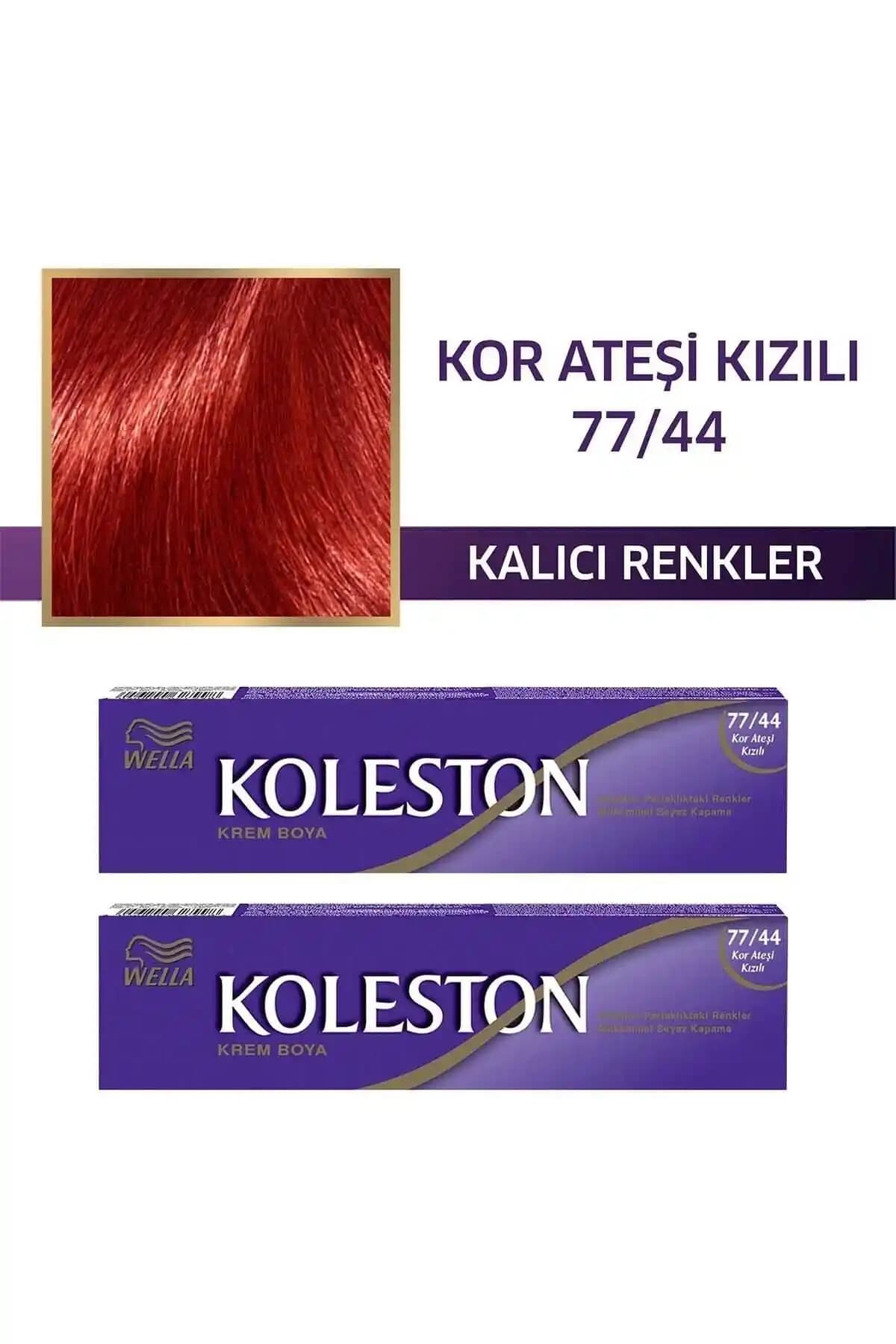 Wella Koleston Tüp Saç Boyası 77/44 Kor Ateşi Kızılı Renk Kalıcılığı ve Kullanım Kolaylığı