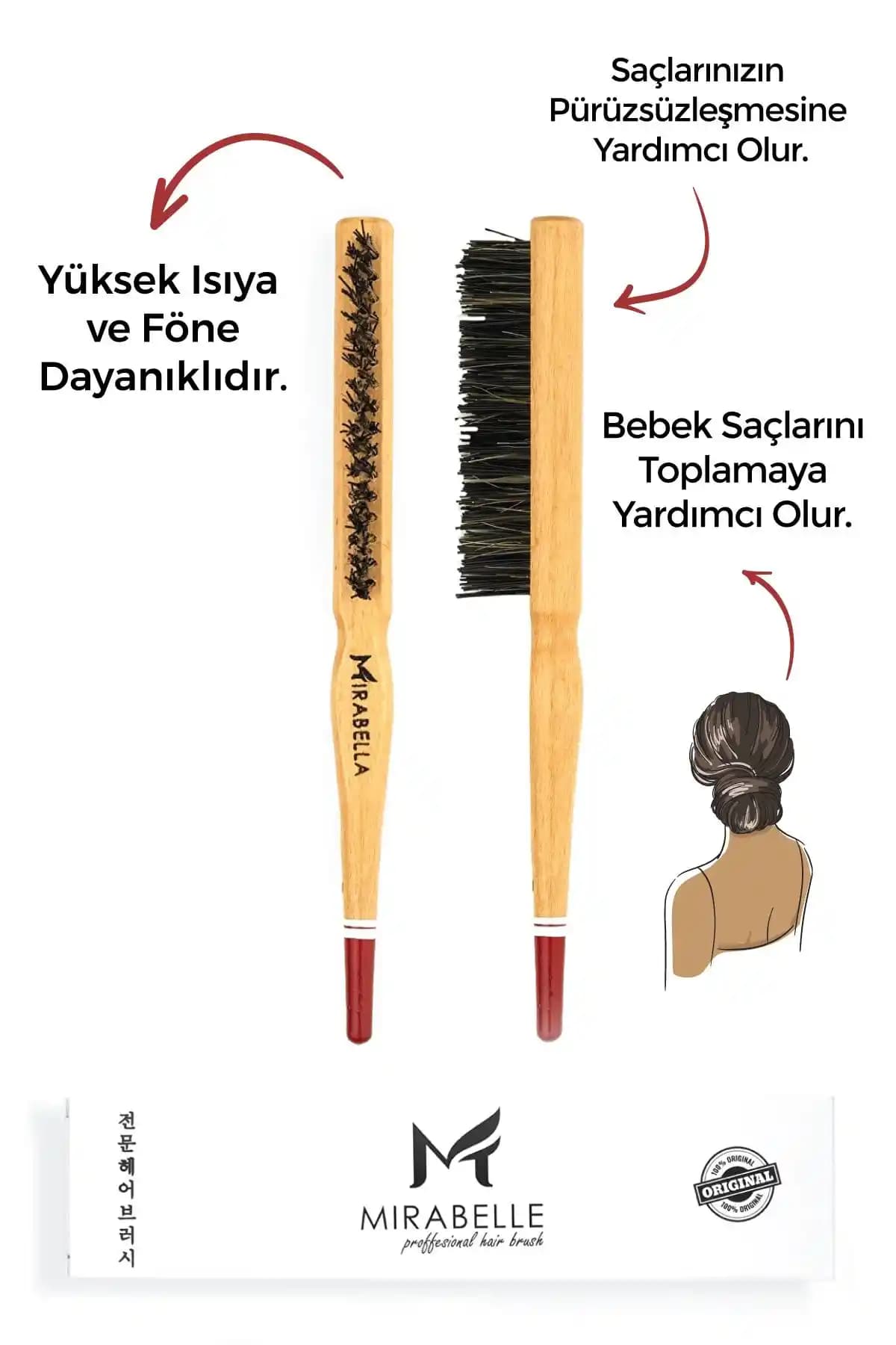 Mirabelle Pro Topuz Fırçası: Günlük Kullanım İçin Pratik ve Hafif Saç Şekillendirme Aracı