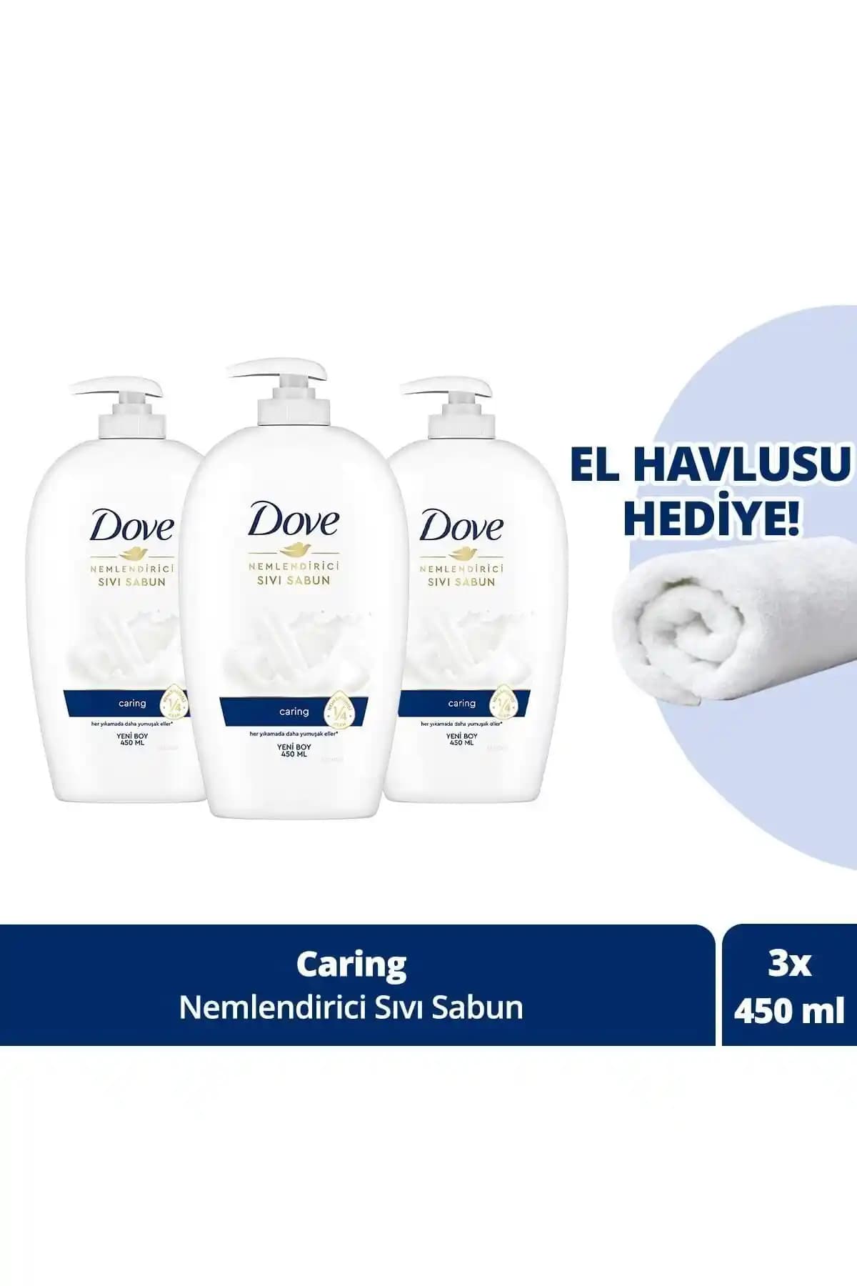 Dove Nemlendirici Sıvı Sabun Caring ile etkili ve nazik el temizliği ve bakımı
