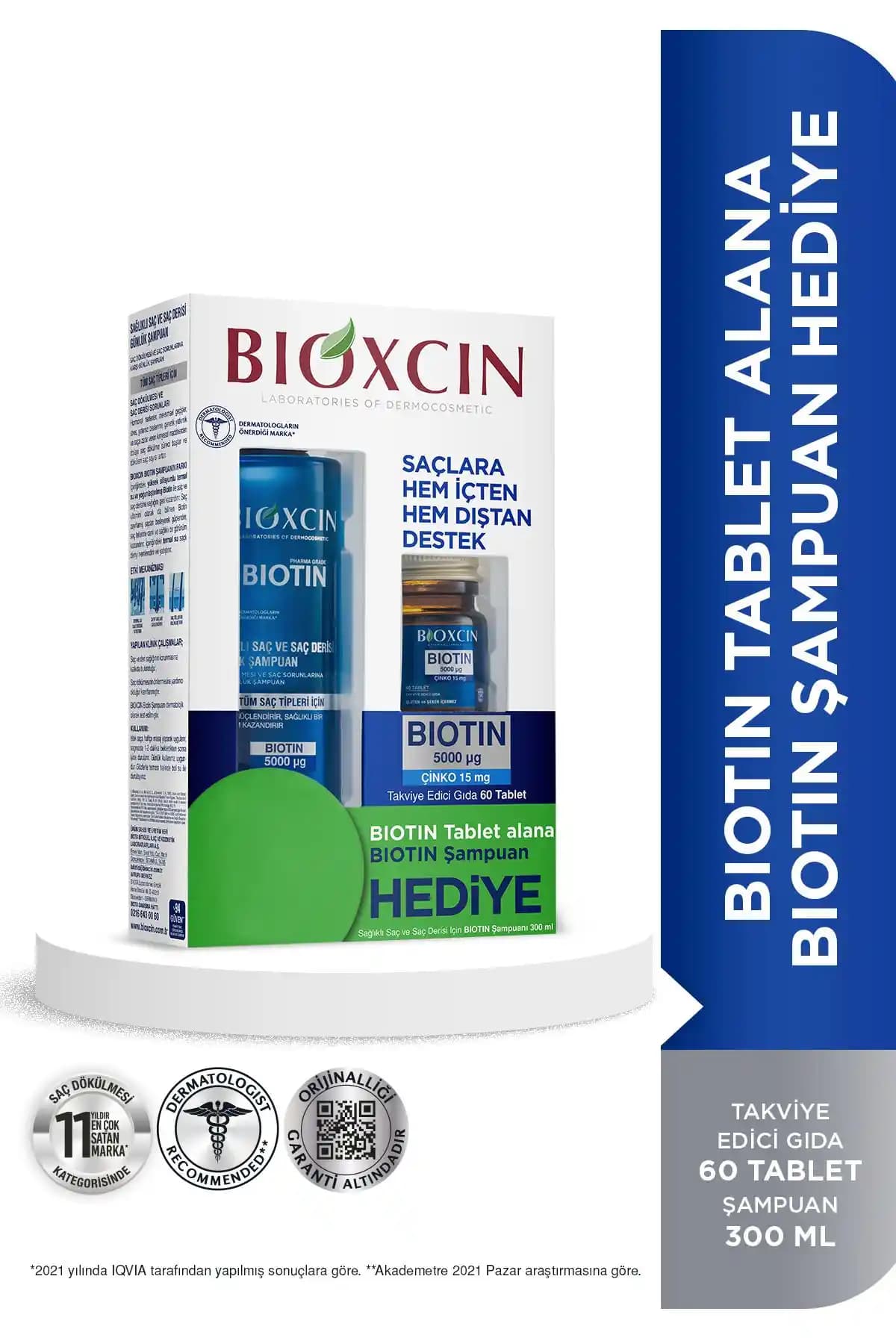 Bioxcin Biotin 5000 mcg ve Şampuan ile Saç ve Tırnak Sağlığını Güçlendirin