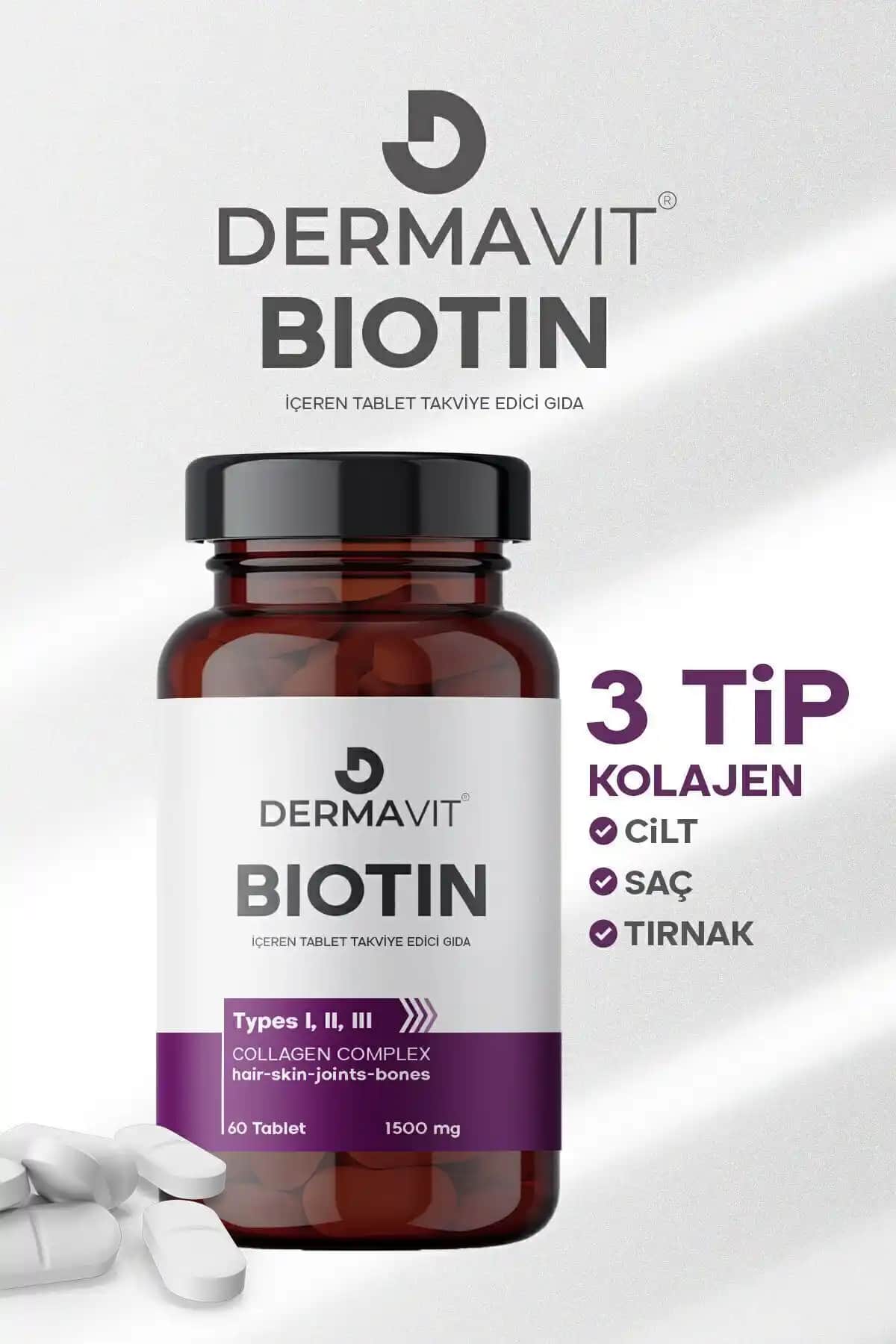 Dermavit Güçlü Biotin 5000 Mg ile Saç ve Tırnak Sağlığını Destekleyen Takviye Ürünü
