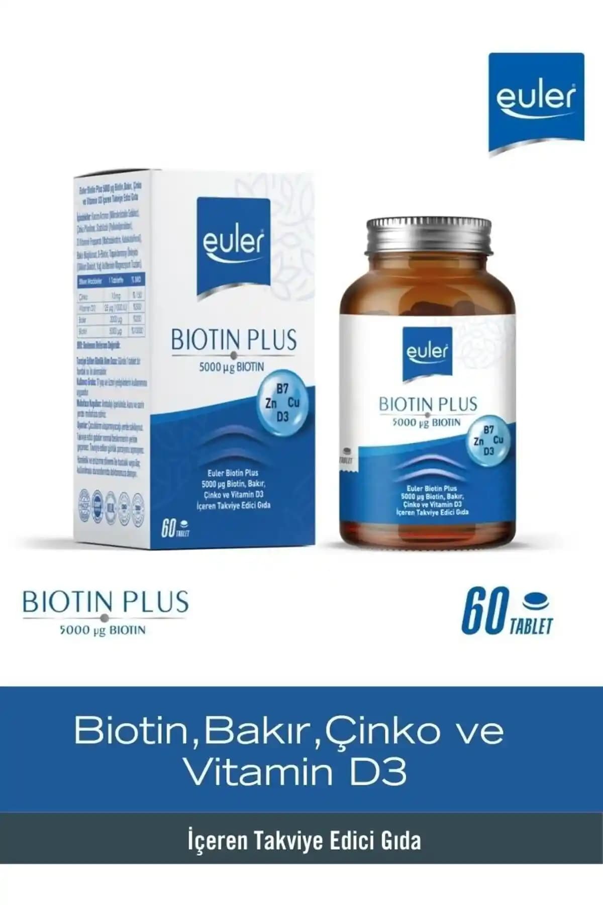 Euler Biotin Plus 5000 Mcg Saç ve Tırnak Sağlığı İçin Güçlendirici Takviye Ürünü