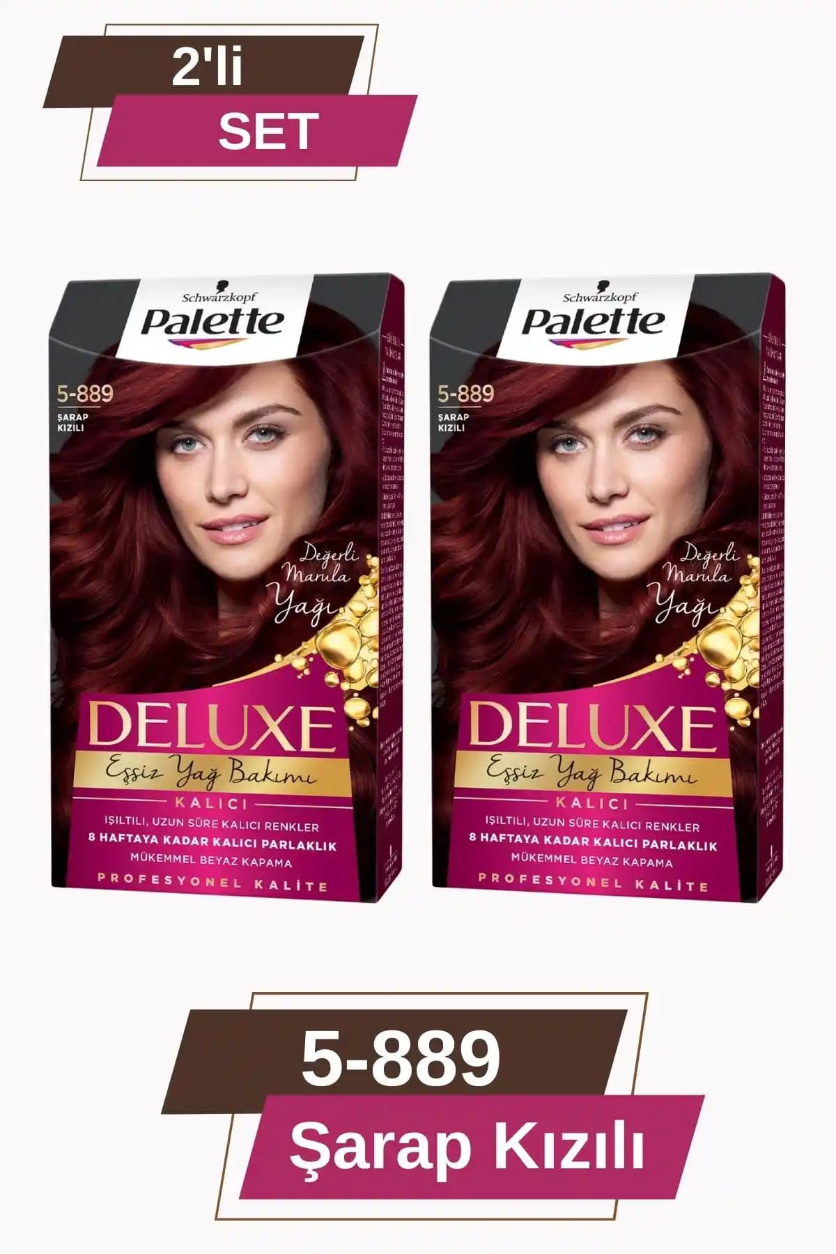 Palette Deluxe 5-889 ve Palette Göz Alıcı Renkler 4 88 Koyu Kızıl Saç Boyaları Karşılaştırması
