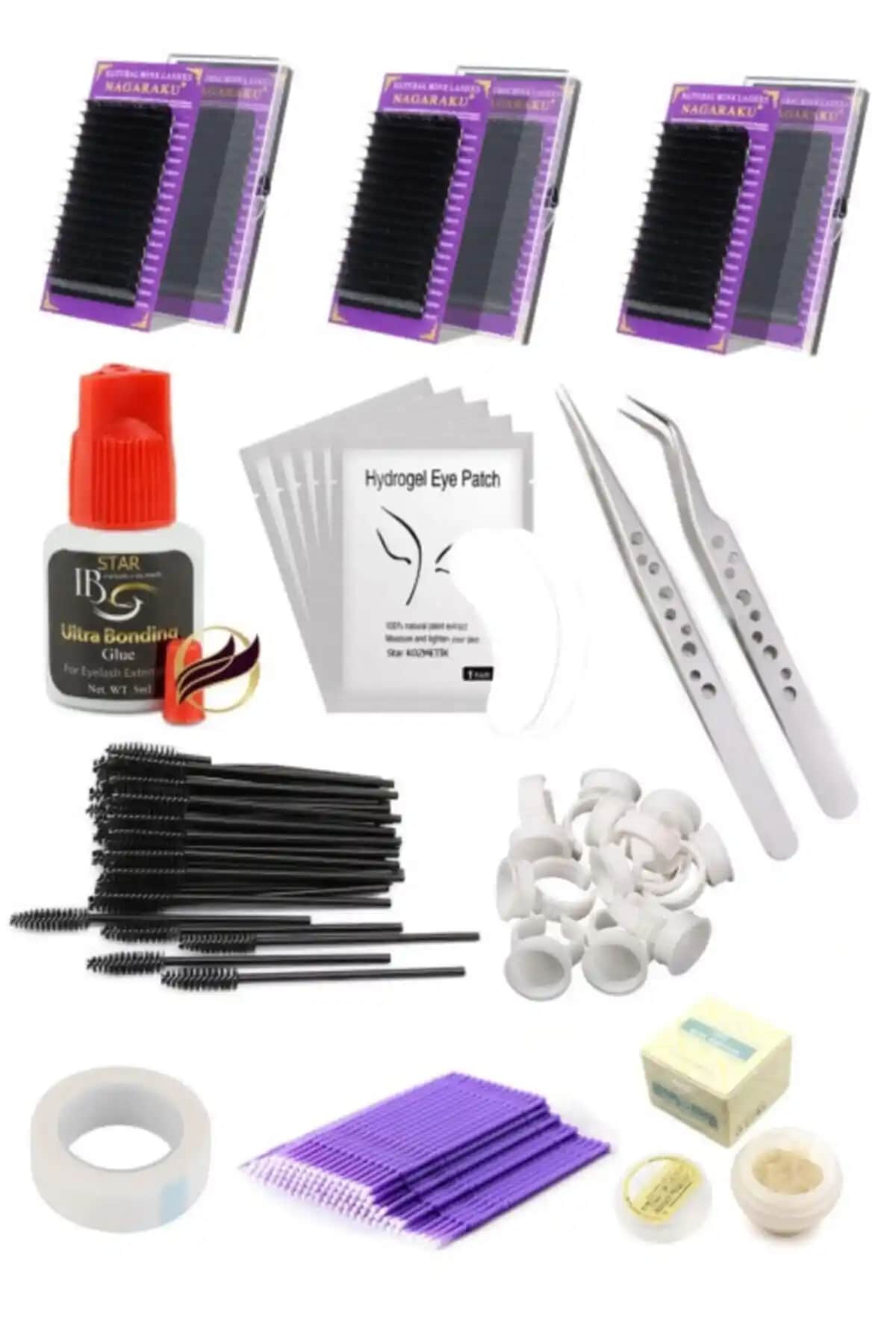 NAGARAKU 3 Kirpikli İpek Kirpik Başlangıç Full Set ile Doğal ve Dolgun Gözler