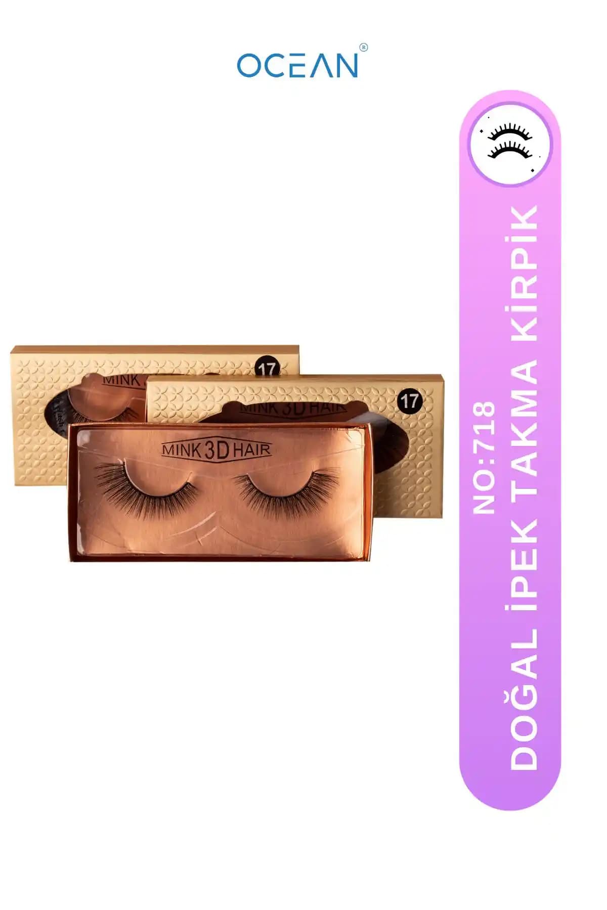 Ocean 718 Doğal İpek Takma Kirpik Günlük Kullanım İçin Kolay Uygulamalı