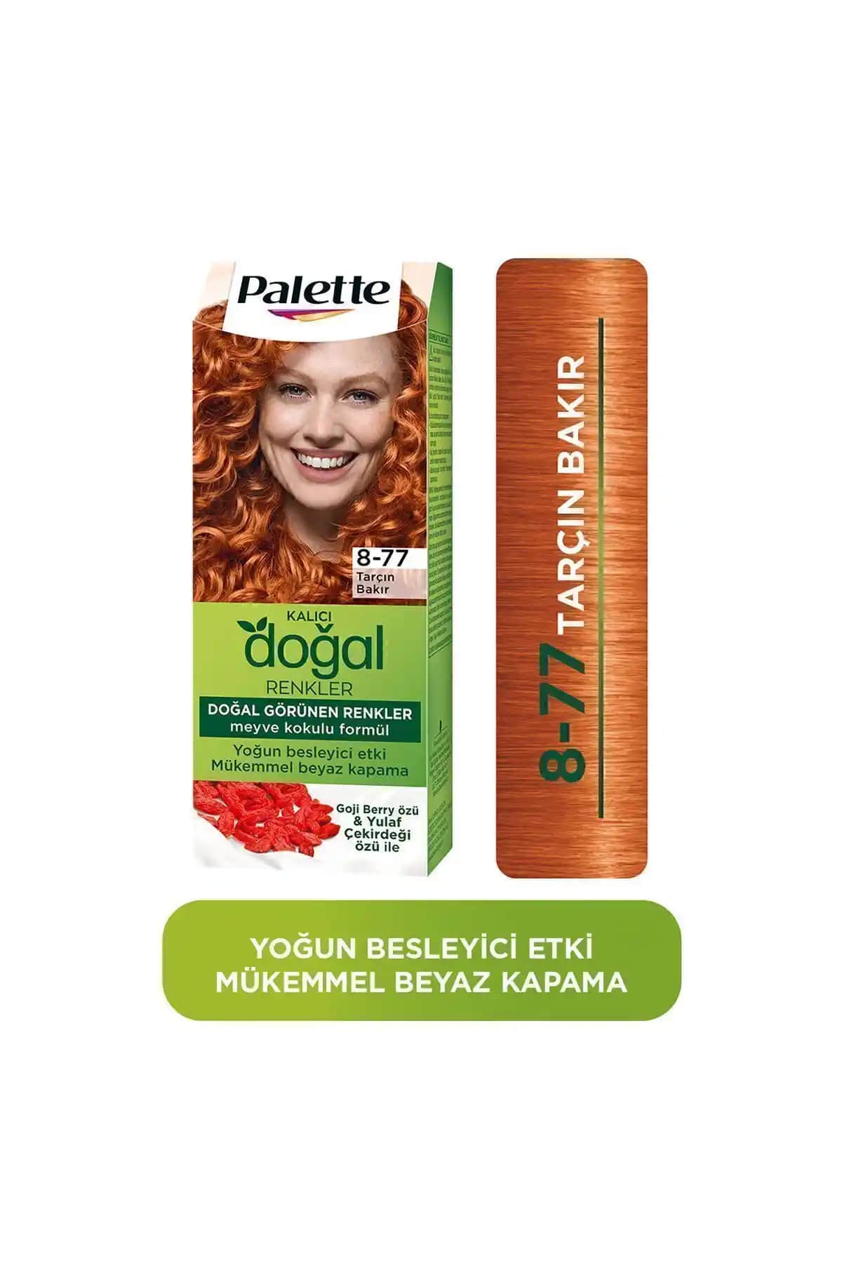 Palette 8-77 Tarçın Bakır ve 9-7 Doğal Açık Bakır Saç Boyası Karşılaştırması