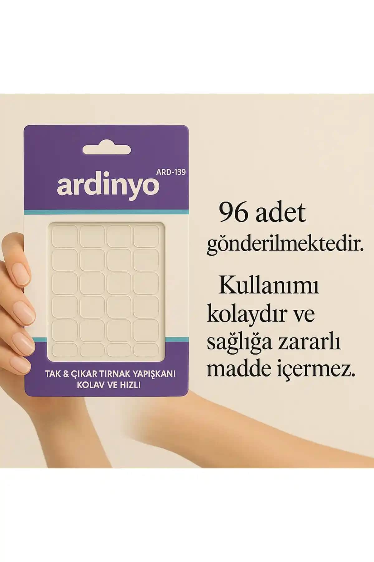 Ardinyo 96 Adet Zararsız Tırnak Yapıştırıcı Sticker Seti Güvenli ve Pratik Kullanım