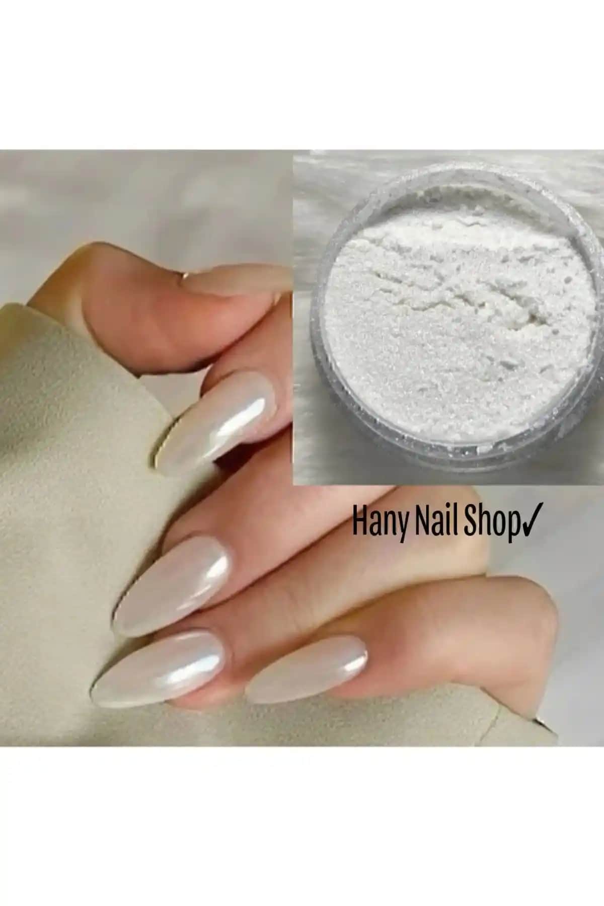 Hanyi Nails Beyaz İnci Tozu ve Nail Art Pigmenti ile Zarif Tırnak Süsleme Ürünleri