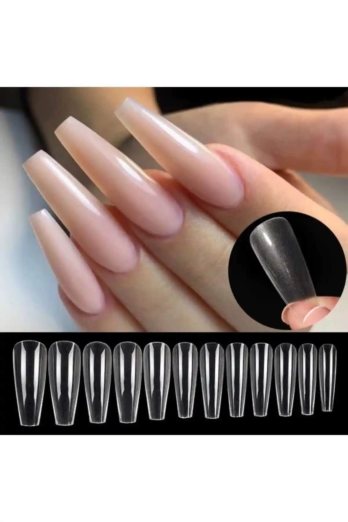 Lesley Takma Tırnak Balerin Yeni Nesil Jel Destekli Doğal ve Dayanıklı Tırnak Seti