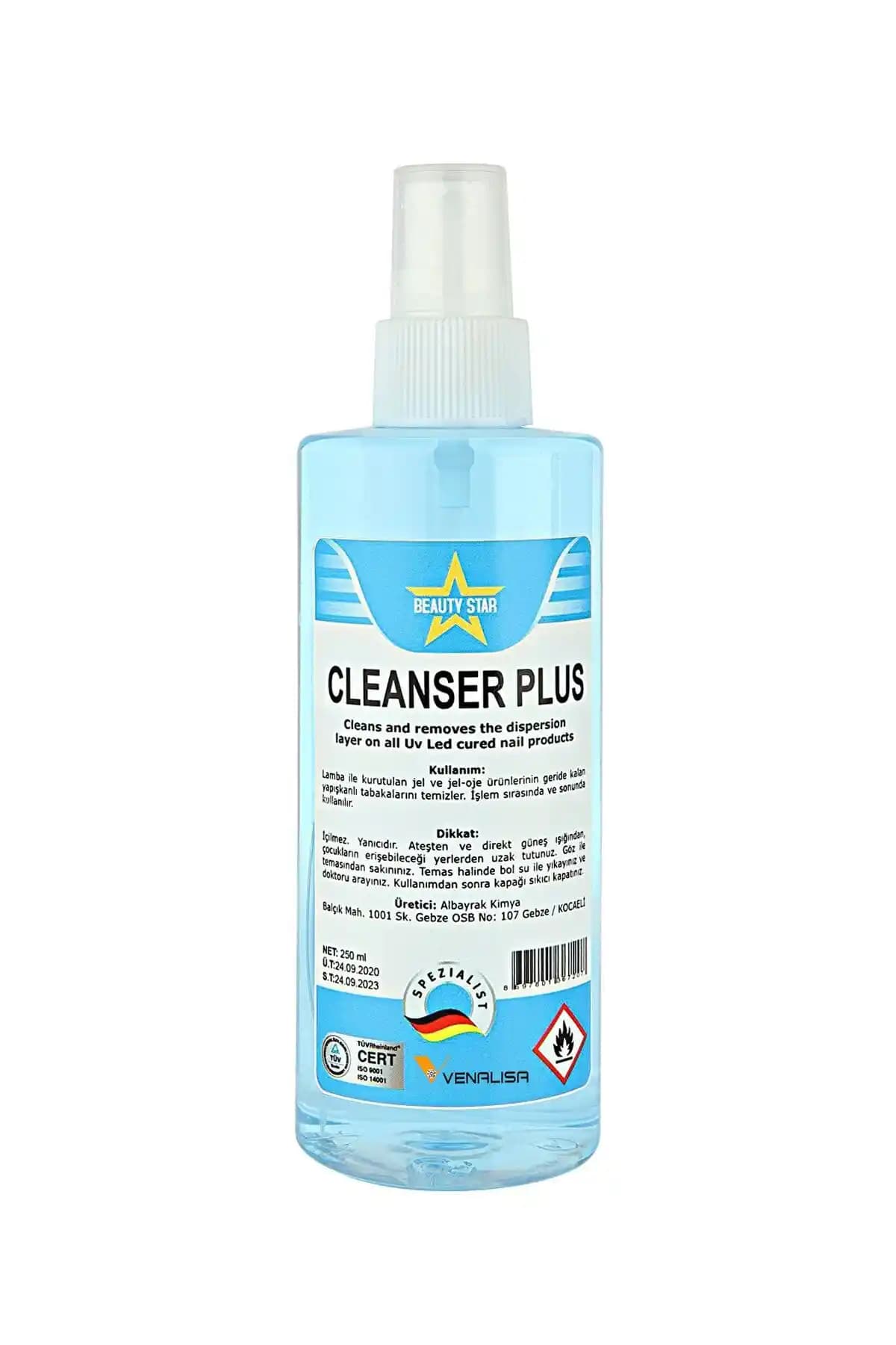 Venalisa Cleaser Plus Kalıcı Oje ve Protez Tırnak Silici 250 ml Profesyonel Temizlik Ürünü