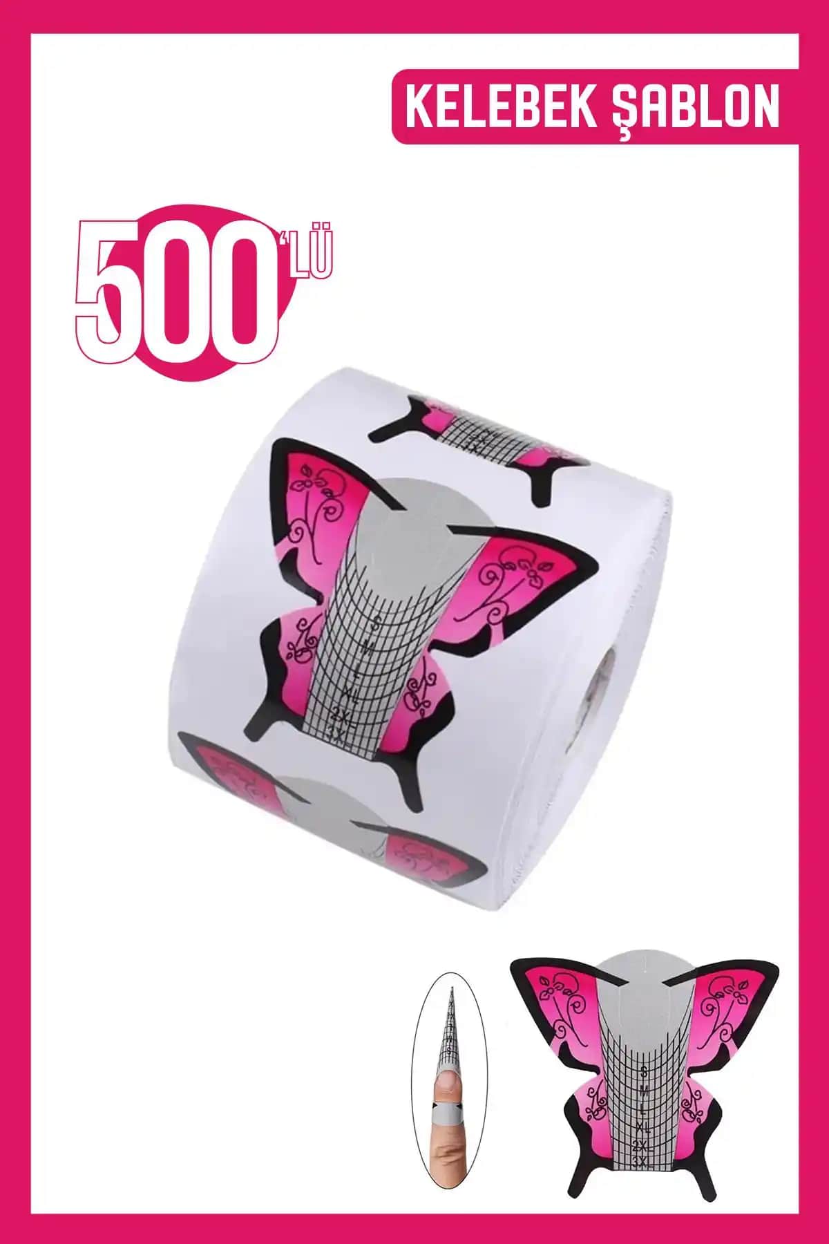 MOZIUR 500'lü Kelebek Protez ve Takma Tırnak Şablonu Estetik ve Kullanım Kolaylığı Sağlar