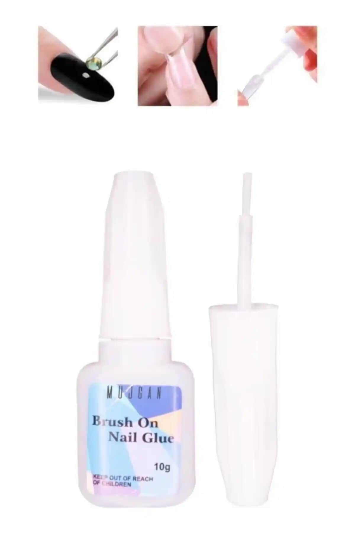 MUJGAN Fırçalı Takma Tırnak Yapıştırıcısı Güçlü ve Kolay Kullanımlı Kozmetik Ürünü