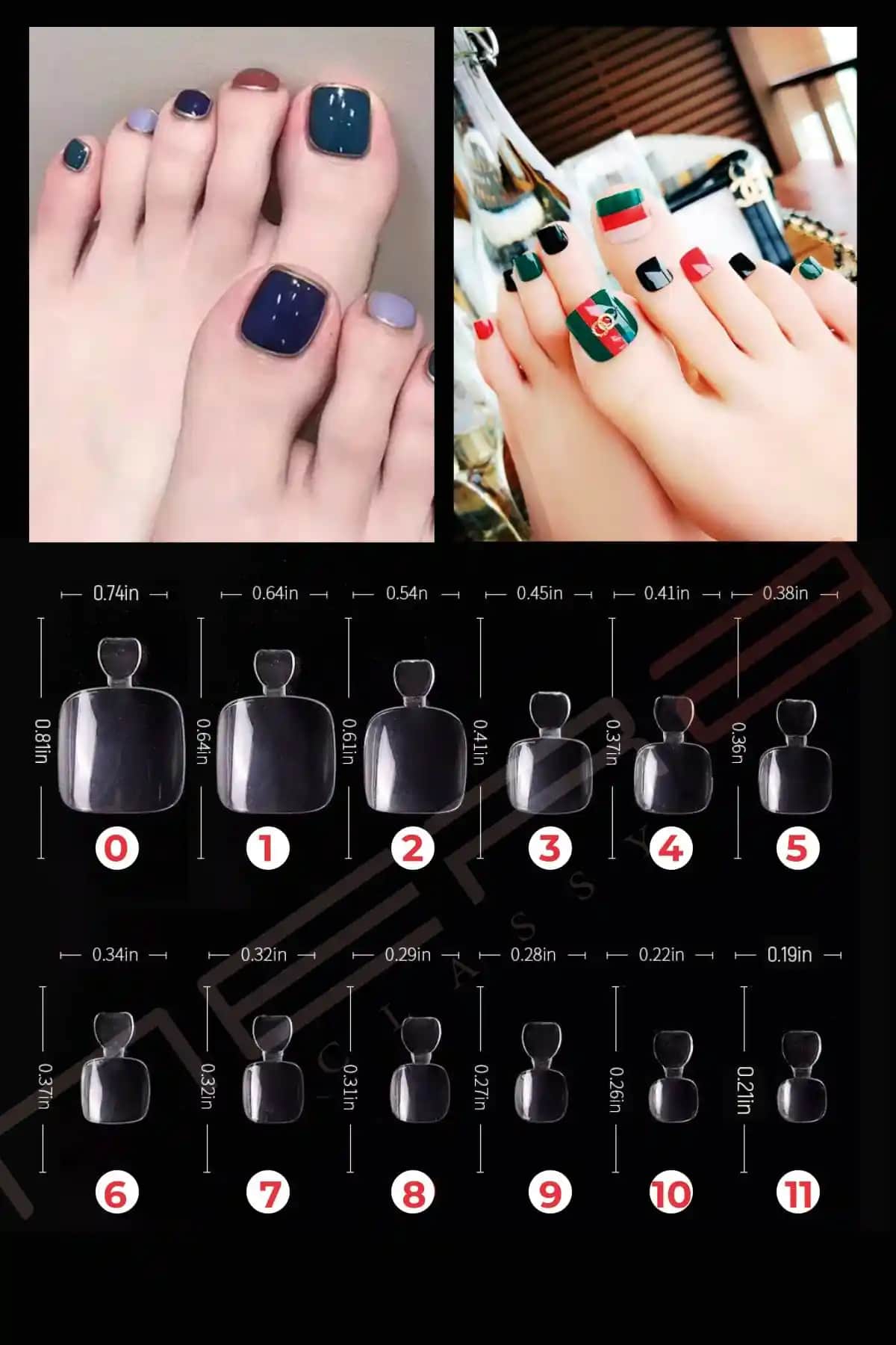 Nera Classy 24 Adet Şeffaf Ayak Tırnak Tipsi - Dayanıklı ve Doğal Görünüm Sağlar