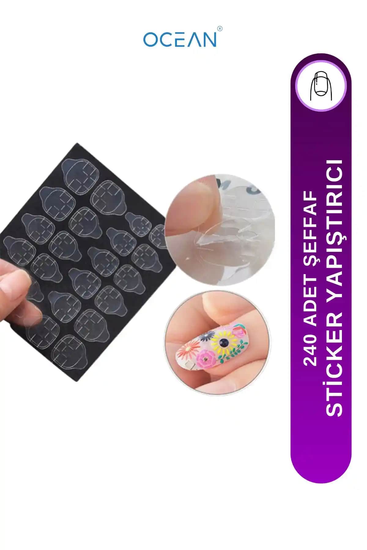 Ocean Şeffaf Tırnak Yapıştırıcısı 240 Adet Profesyonel ve Güvenilir Kullanım