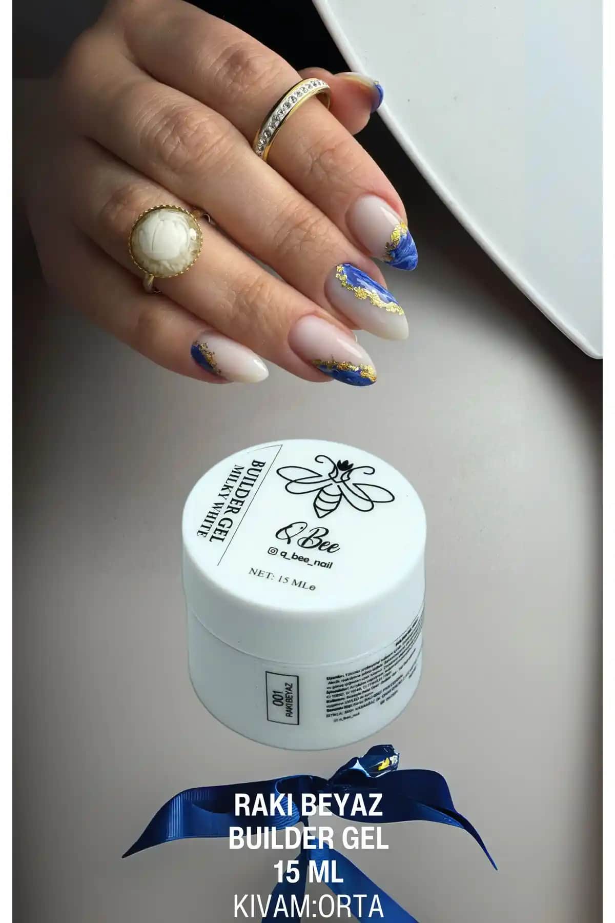 QBEE PROFESSIONAL 15 ml Protez Tırnak Jeli Builder Gel Beyaz Türkiye Menşei
