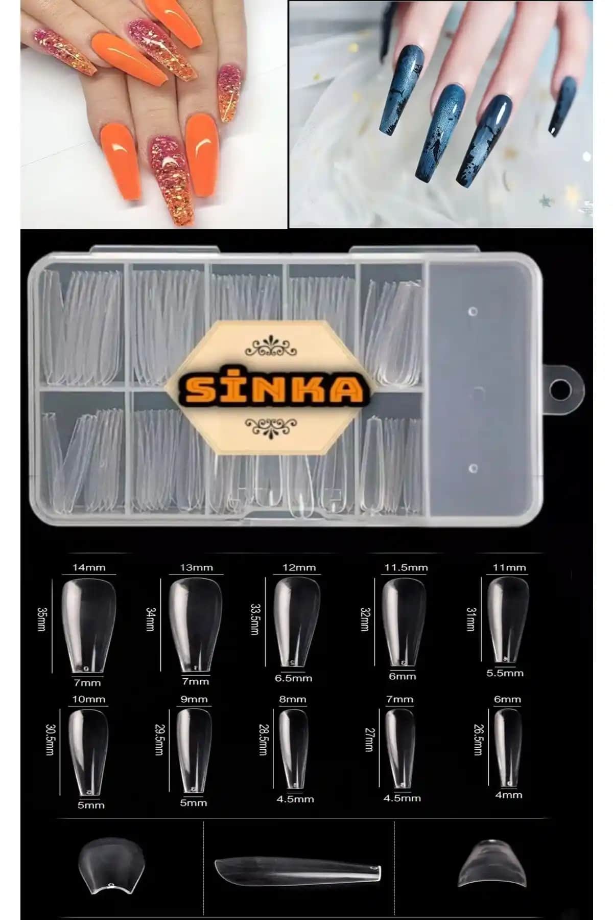 SİNKA Takma Tırnak Balerin Şeffaf 100 Adet - Estetik ve Dayanıklı Tırnak Çözümü