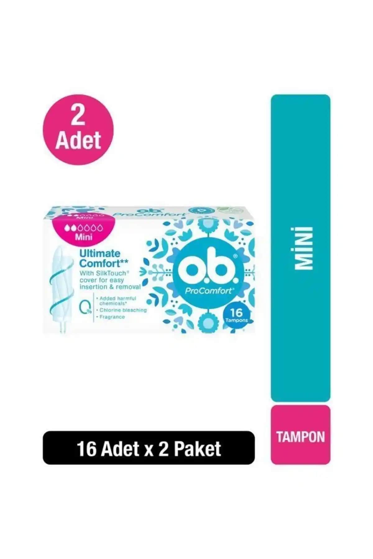 O.B. Mini Tampon 16'lı X2: Yüksek Emicilik ve Konfor Sağlayan Kadın Hijyen Ürünü