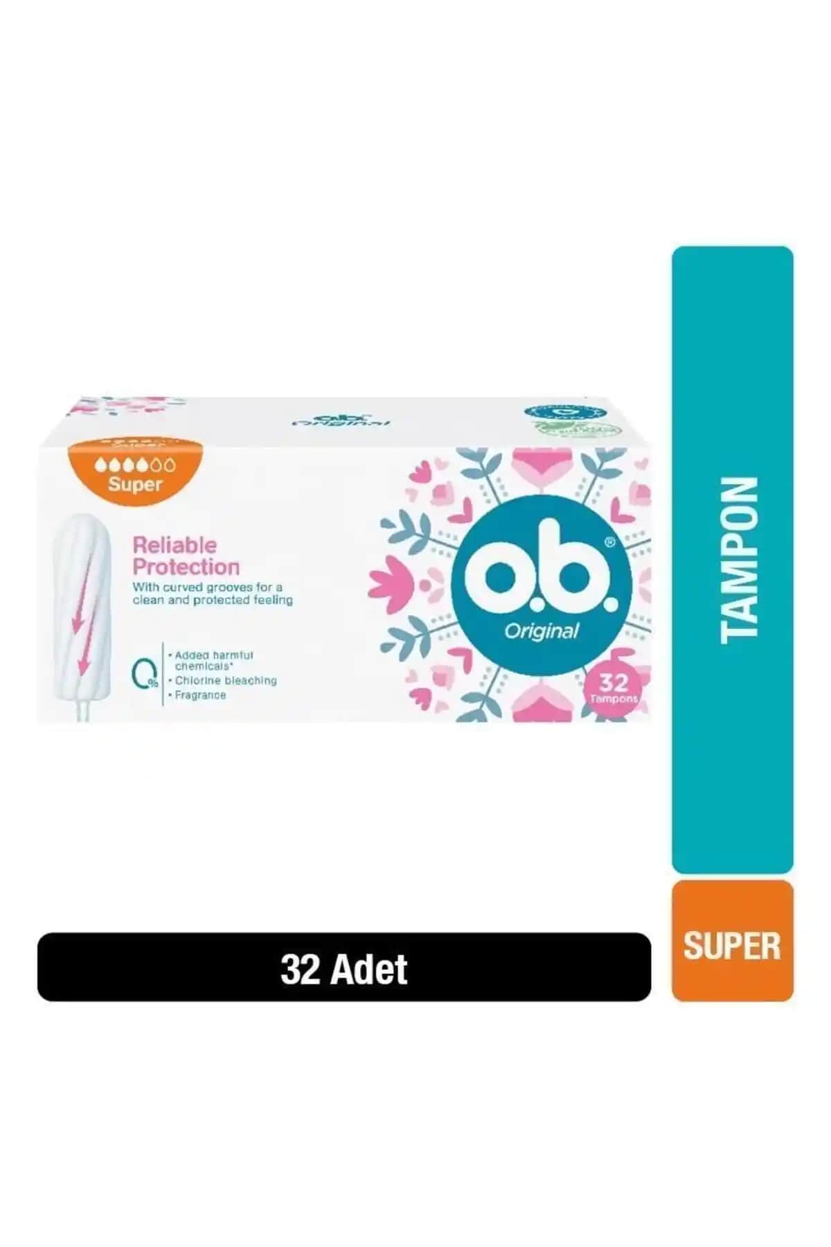 O.B. Orijinal Süper Tampon 32'li Paket, Günlük Hijyen ve Güvenlik İçin Uygun Bir Seçenek