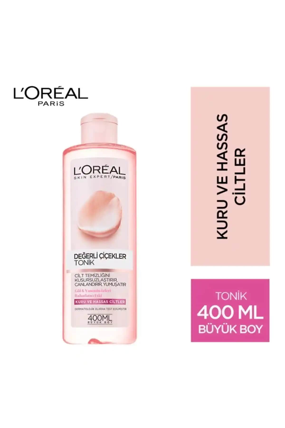 Kuru ve Hassas Ciltler İçin L'Oreal Paris Tonik Doğal ve Ferahlatıcı Bakım Ürünü