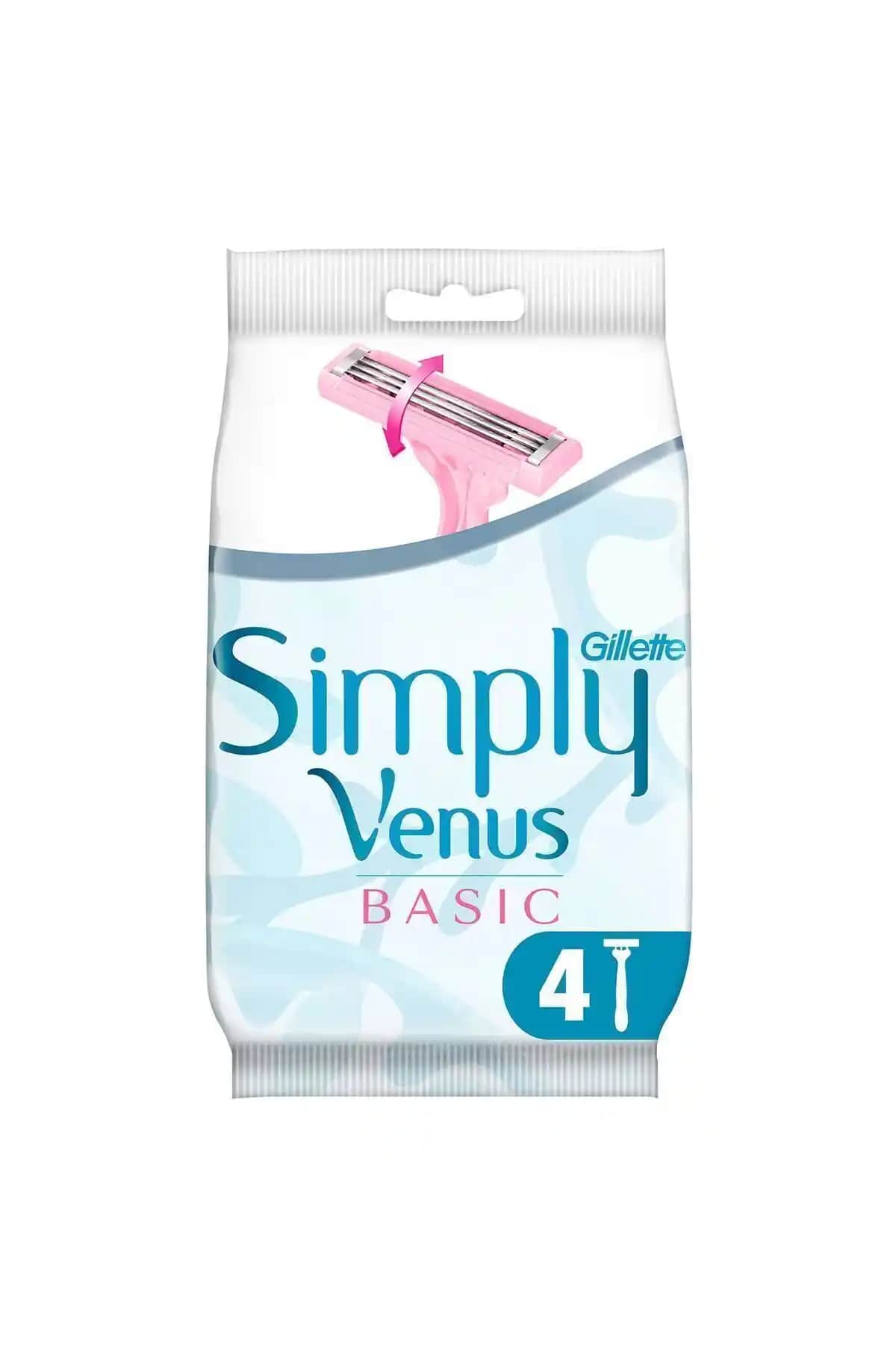 Gillette Venus Simply Venus 3 Basic 4'lü Hassas Ciltler İçin Güvenilir Tıraş Çözümü