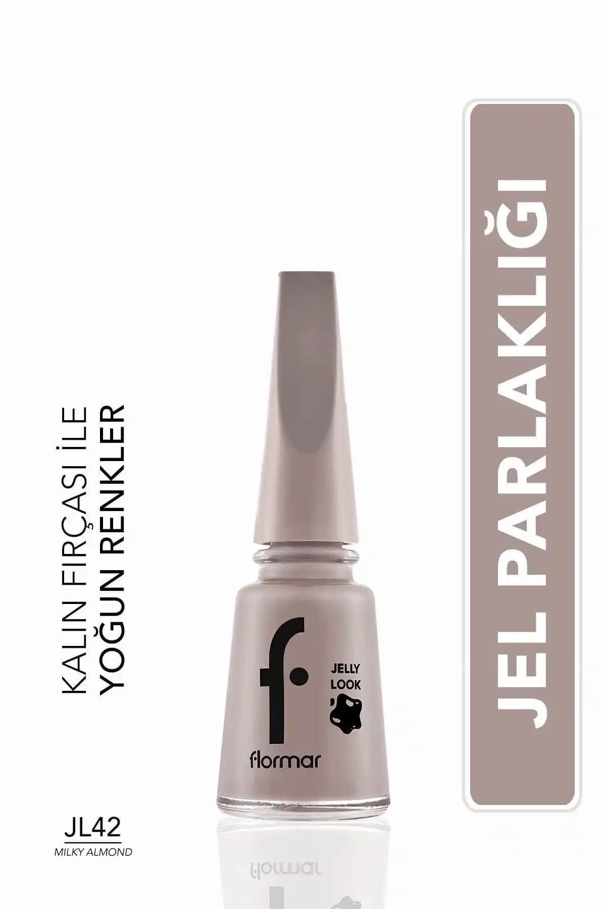 Flormar Jelly Look Milky Almond 42 Oje Parlaklık ve Doğallık Sunan Uzun Ömürlü Renk