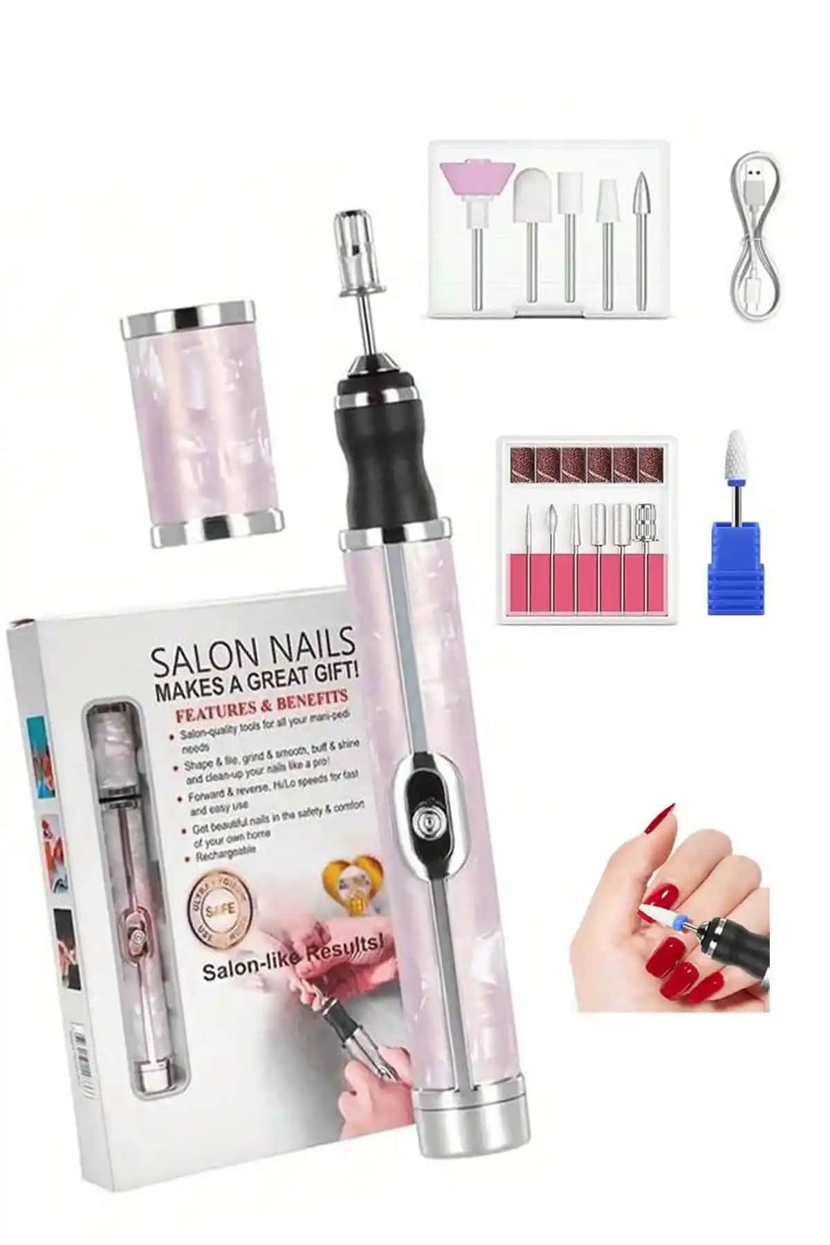 İBOVİA Kablosuz 12 Parça Manikür ve Pedikür Seti Profesyonel ve Ev Kullanımı İçin Uygun