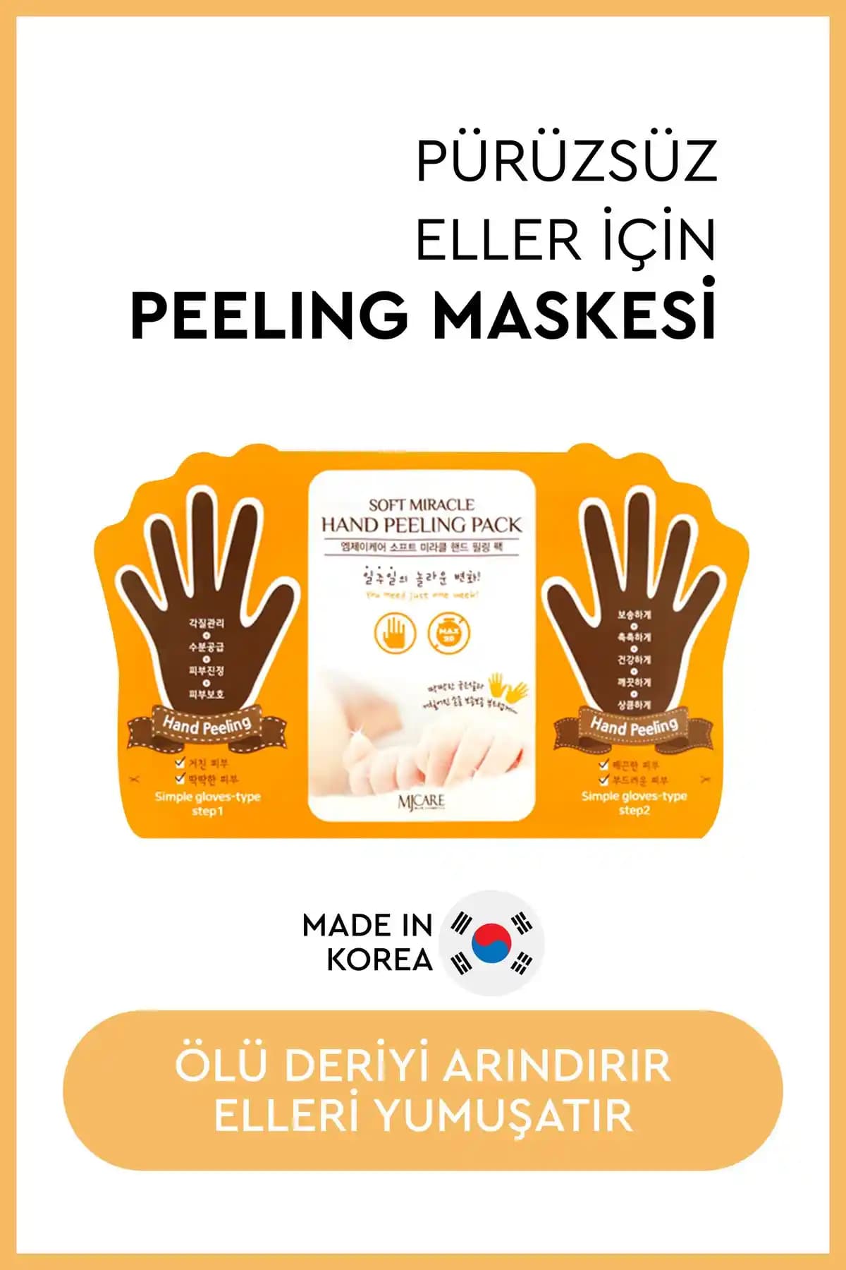 Mjcare Hand Peeling El ve Cilt Bakımında Yeni Standart Sunan Profesyonel Maske