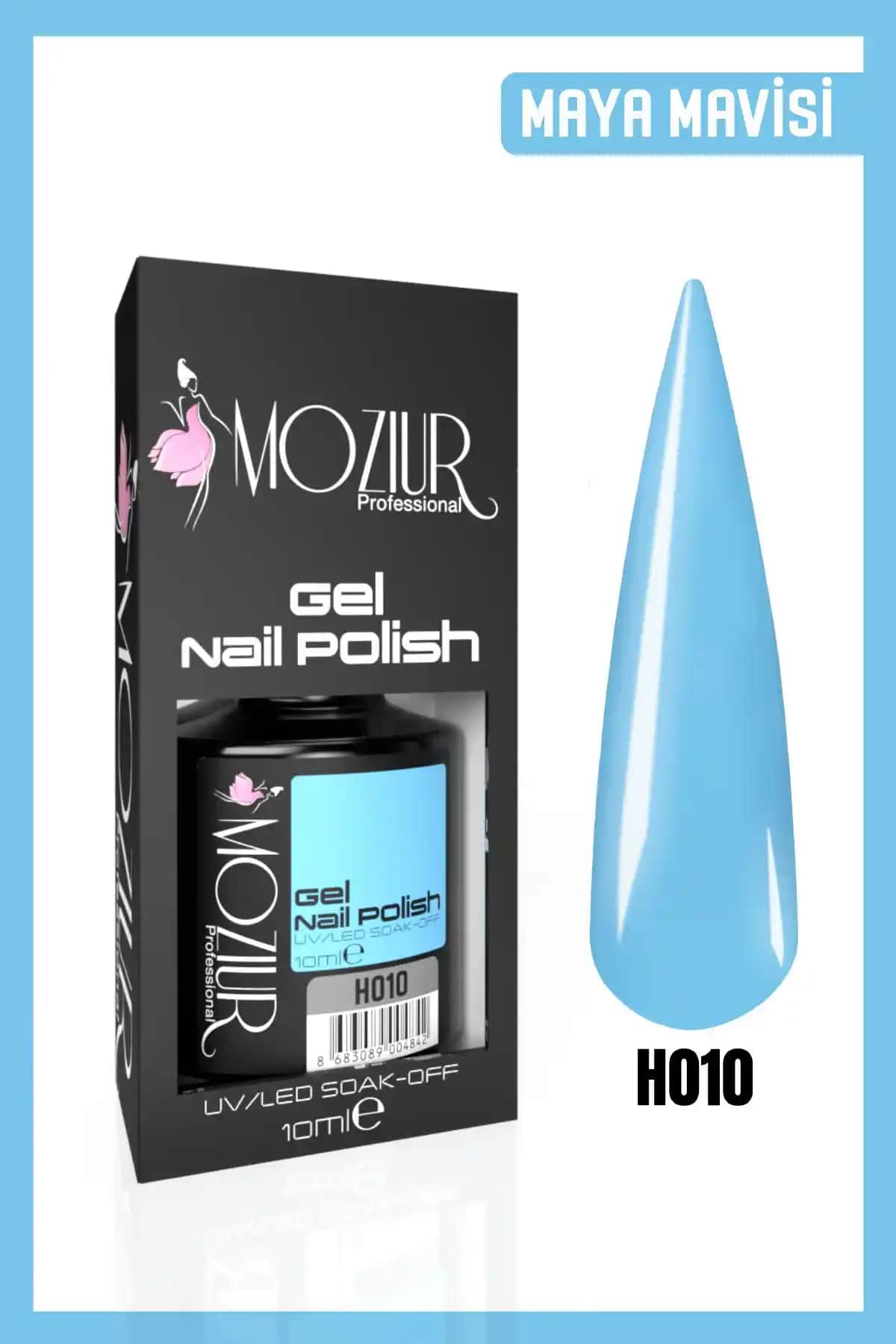 MOZIUR Kalıcı Oje H010 Maya Mavisi 10ml Uzun Süre Dayanıklı ve Parlak Tırnak Bakımı