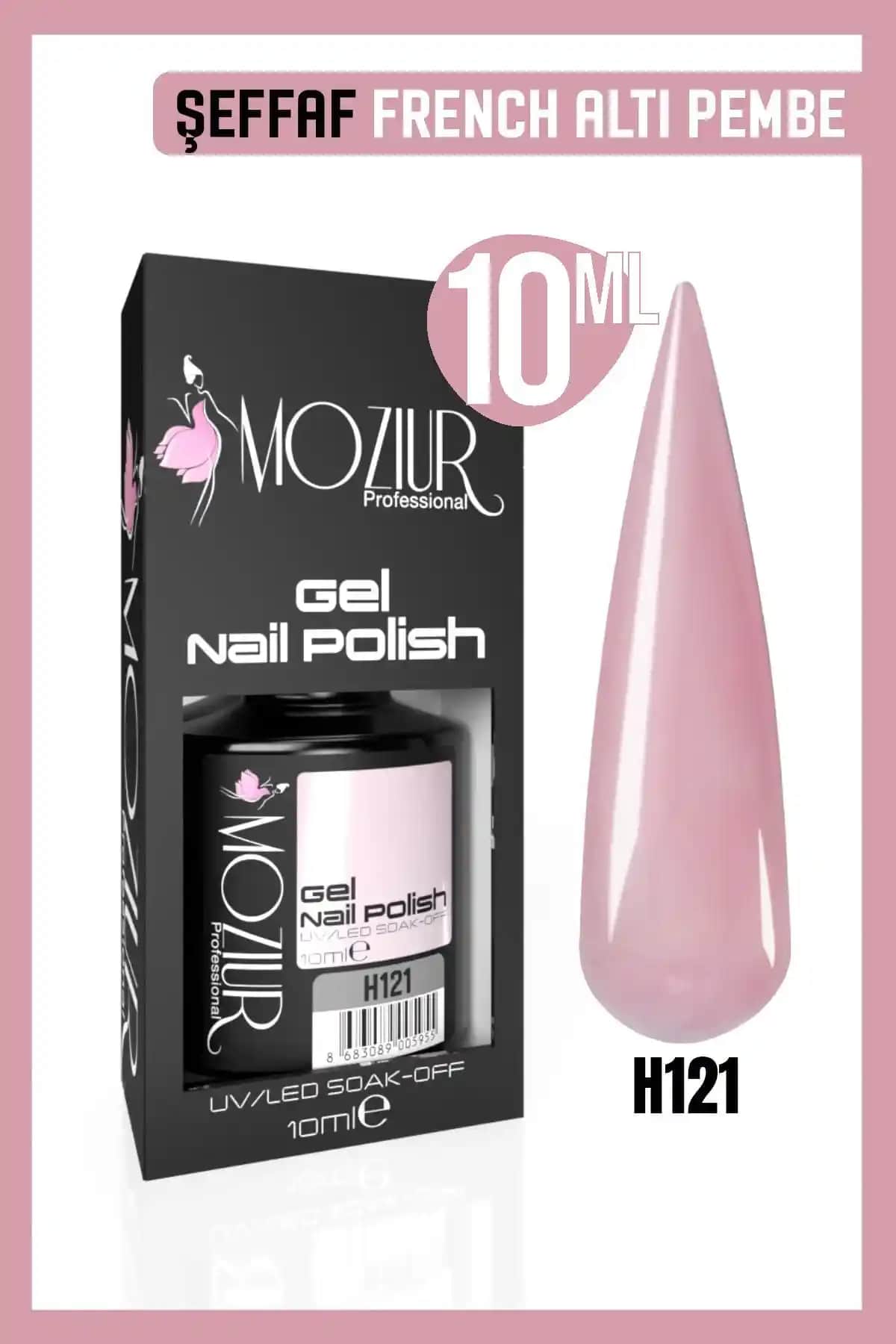 MOZIUR Kalıcı Oje UV Led H121 Şeffaf Renk Profesyonel ve Uzun Süreli Kullanım