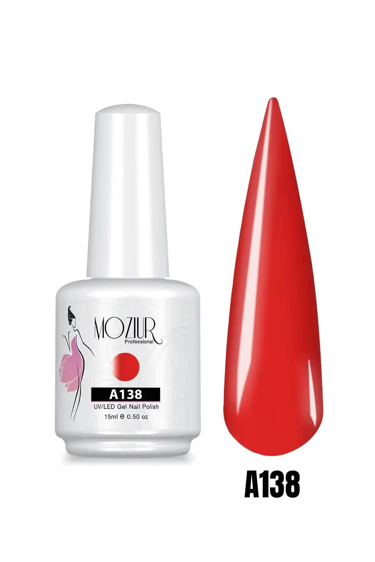 Moziur UV LED Kalıcı Oje A138: Uzun Süre Dayanan Parlak Kırmızı Oje