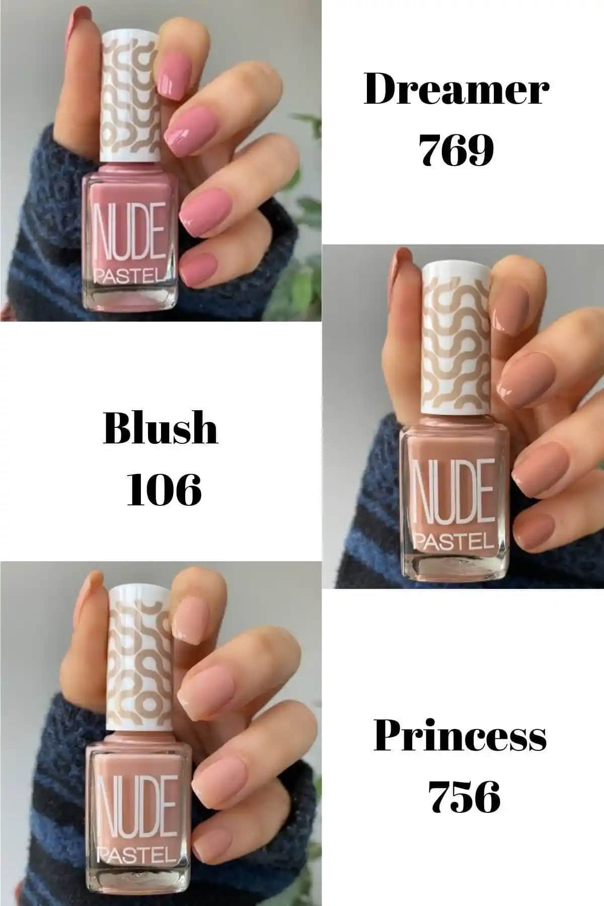 Pastel 3'lü Nude Blush Oje Seti Doğal ve Şık Görünüm Sağlayan Kaliteli Renkler