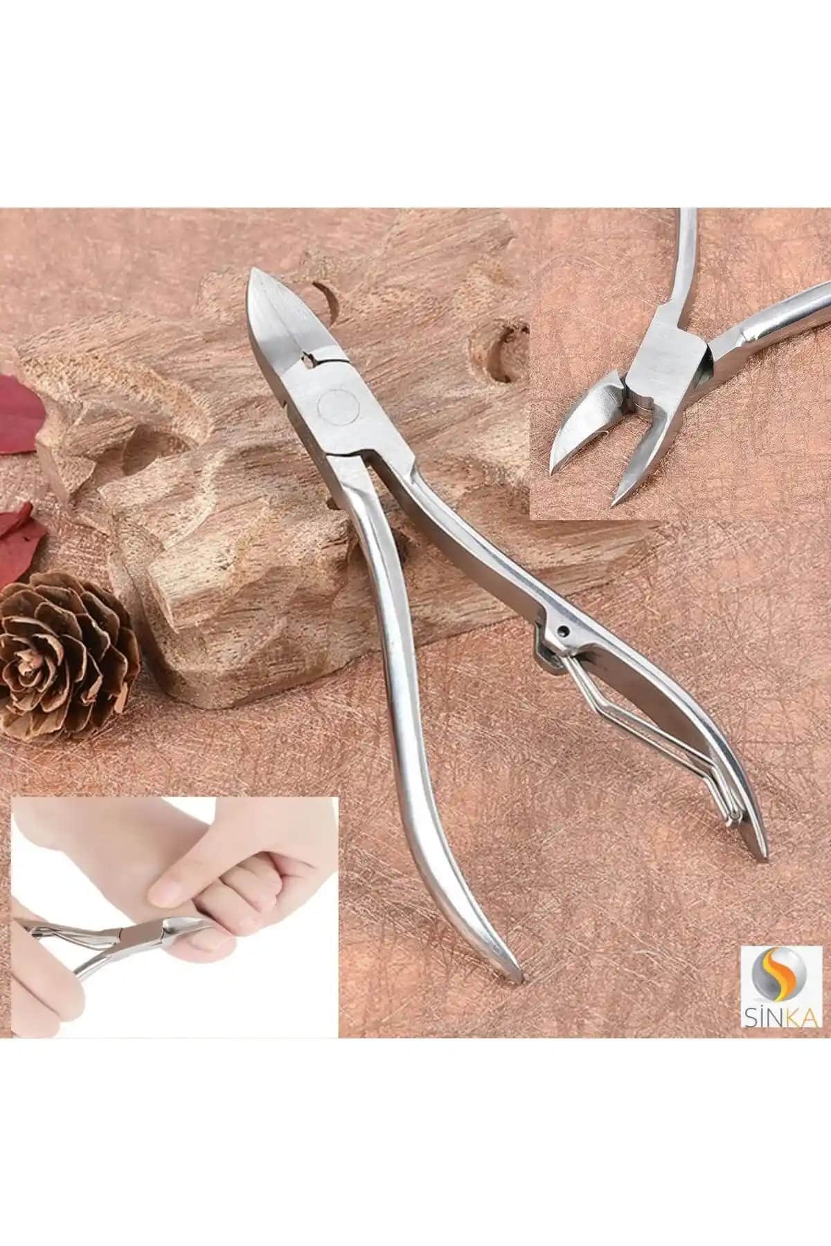 SİNKA Profesyonel Sağlam Büyük Tırnak Makası Kalın ve Mantarlı Tırnaklar İçin Uygun