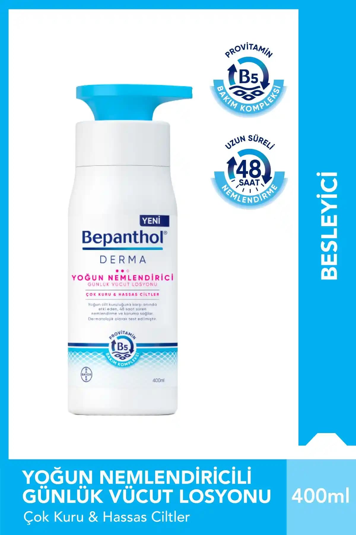 Bepanthol Derma Günlük Yoğun Nemlendirici Losyonu Hassas ve Kuru Ciltler İçin Uygun