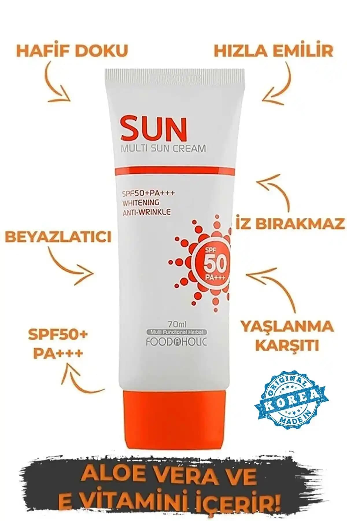 Foodaholic Multi Sun SPF 50+ Güneş Koruyucu Krem: Yüksek Koruma ve Hafif Yapı