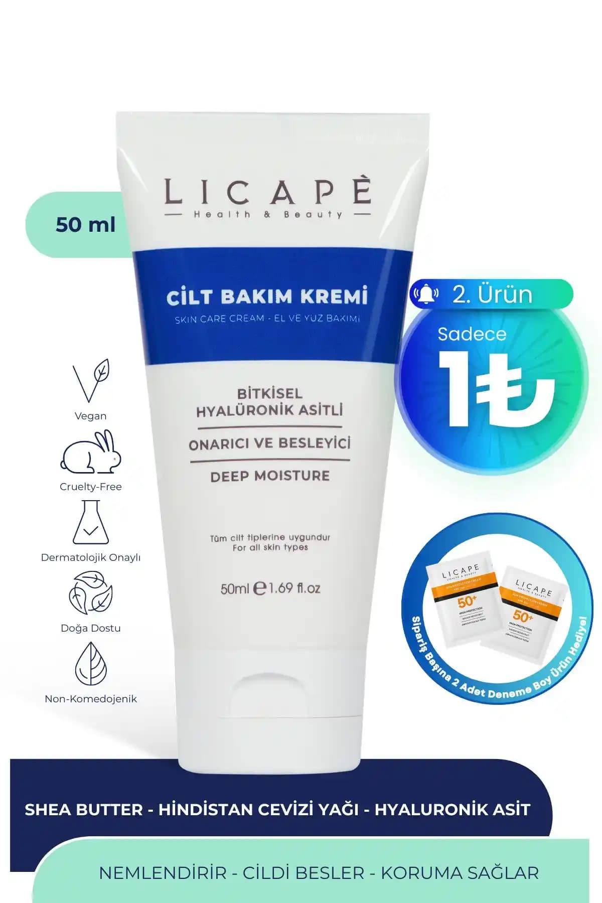 Licape Bitkisel Hyaluronik Asit ve Pantenol İçeren Cilt Bakım Kremi İncelemesi