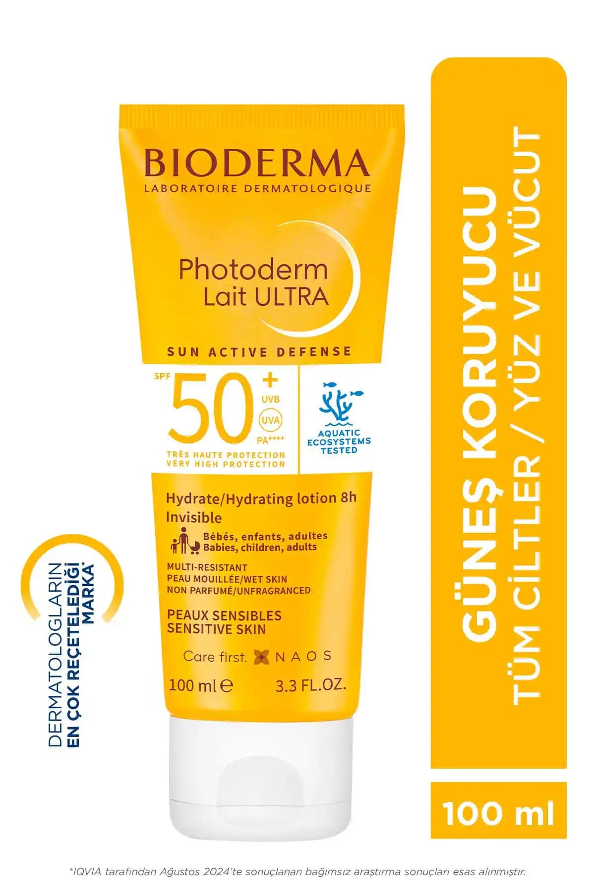 Bioderma Photoderm Lait Ultra SPF50+ yüksek koruma sağlayan güneş koruyucu ürünü