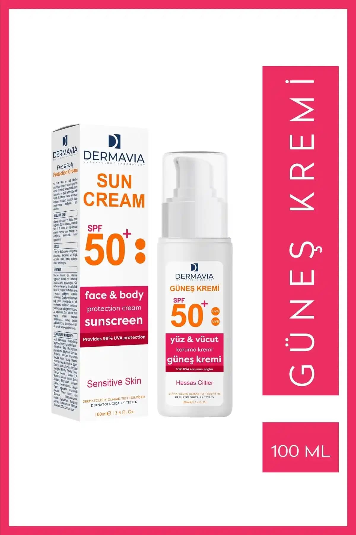 Dermavia SPF 50 Hassas Ciltler İçin Yüz ve Vücut Güneş Koruma Kremi İncelemesi