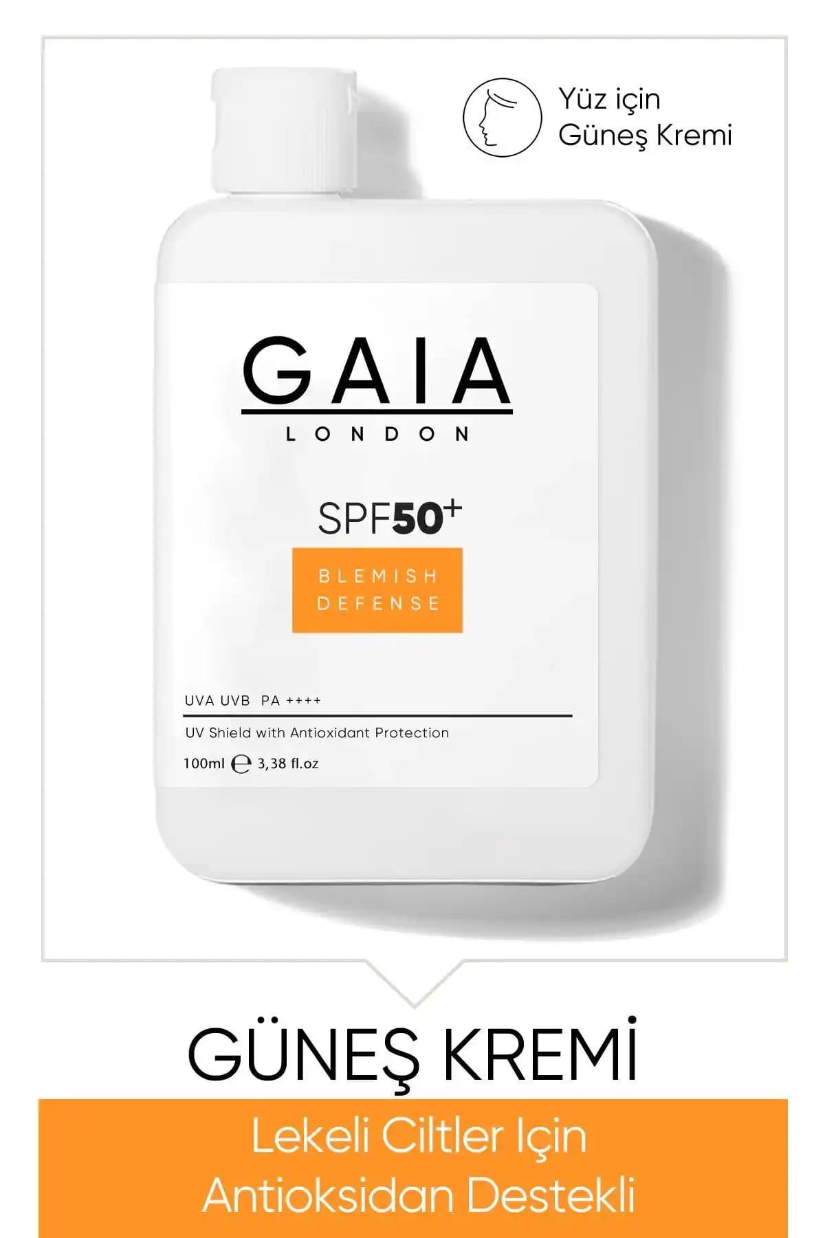 Gaia London Lekeli Ciltler İçin SPF 50 Güneş Kremi Doğal İçeriklerle Cilt Koruma