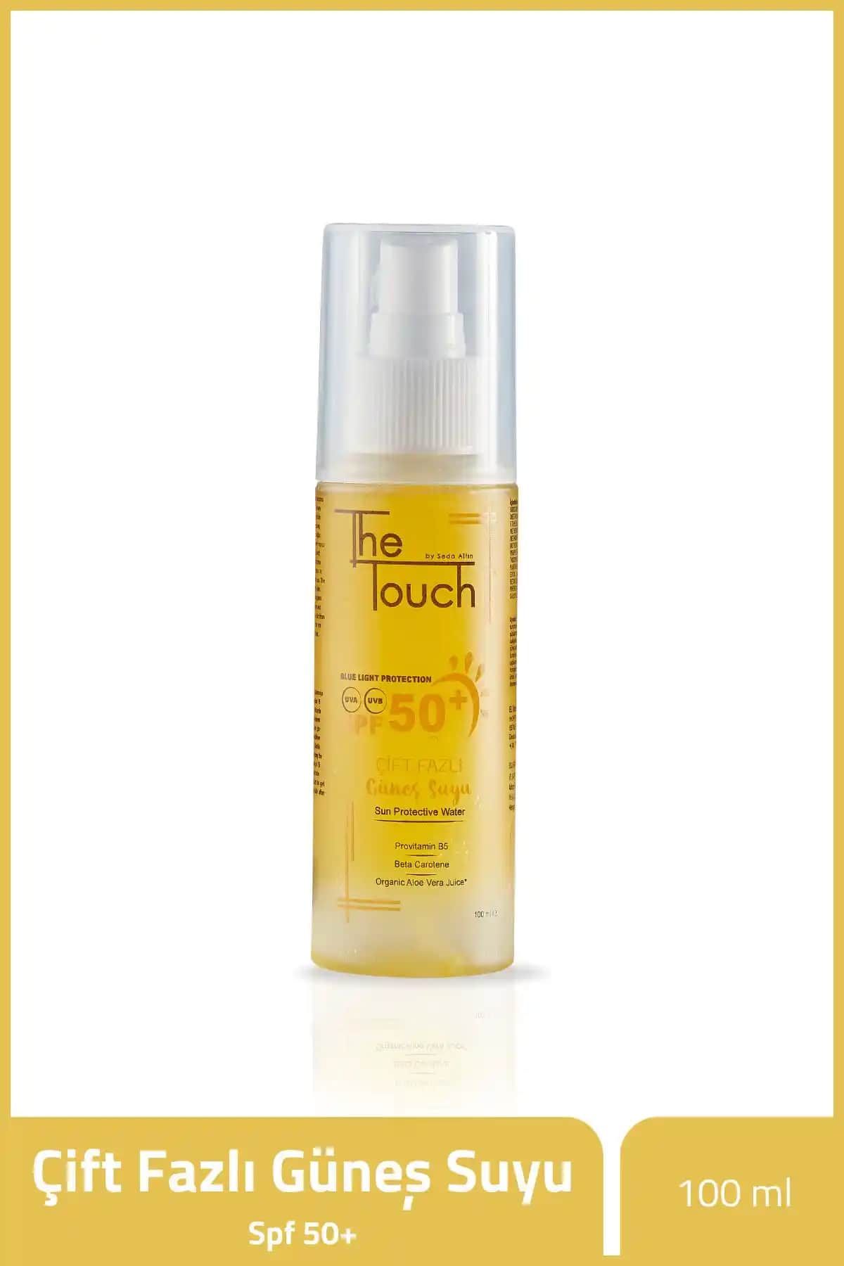 The Touch Seda Altın Çift Fazlı Güneş Suyu 50+ SPF ile Güvenli ve Pratik Güneş Koruma