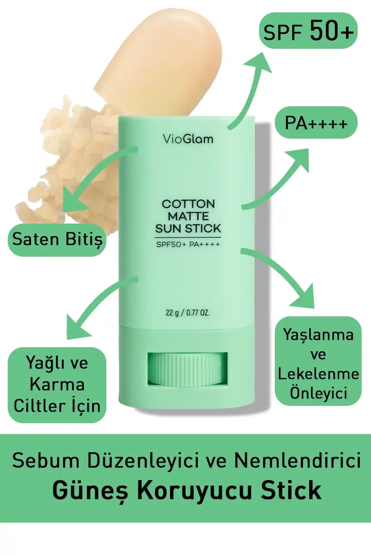 2025'te VioGlam Cotton Matte Sun Stick ile Parlamaya Son Verin