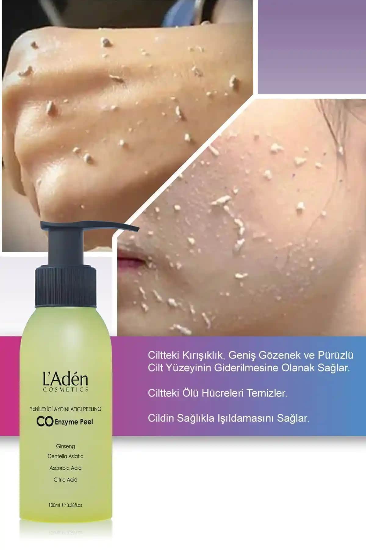 L'Aden Cosmetics Anında Soyucu Ginseng Peeling Cilt Yenileme ve Parlaklık Sağlayan Doğal Ürün