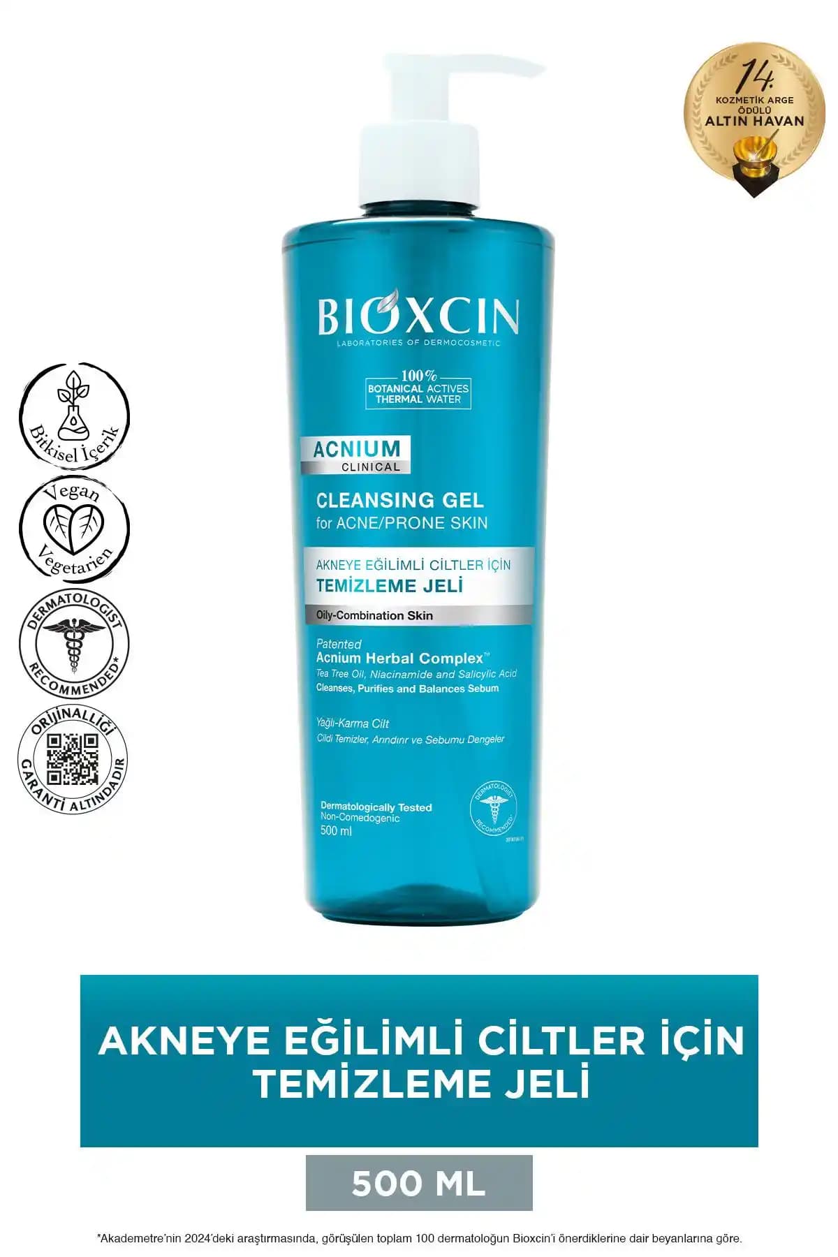 Bioxcin Acnium Sebum Dengeleyici Yüz Yıkama Jeli: Yağlı ve Akne Eğilimli Ciltler İçin Temizlik Çözümü