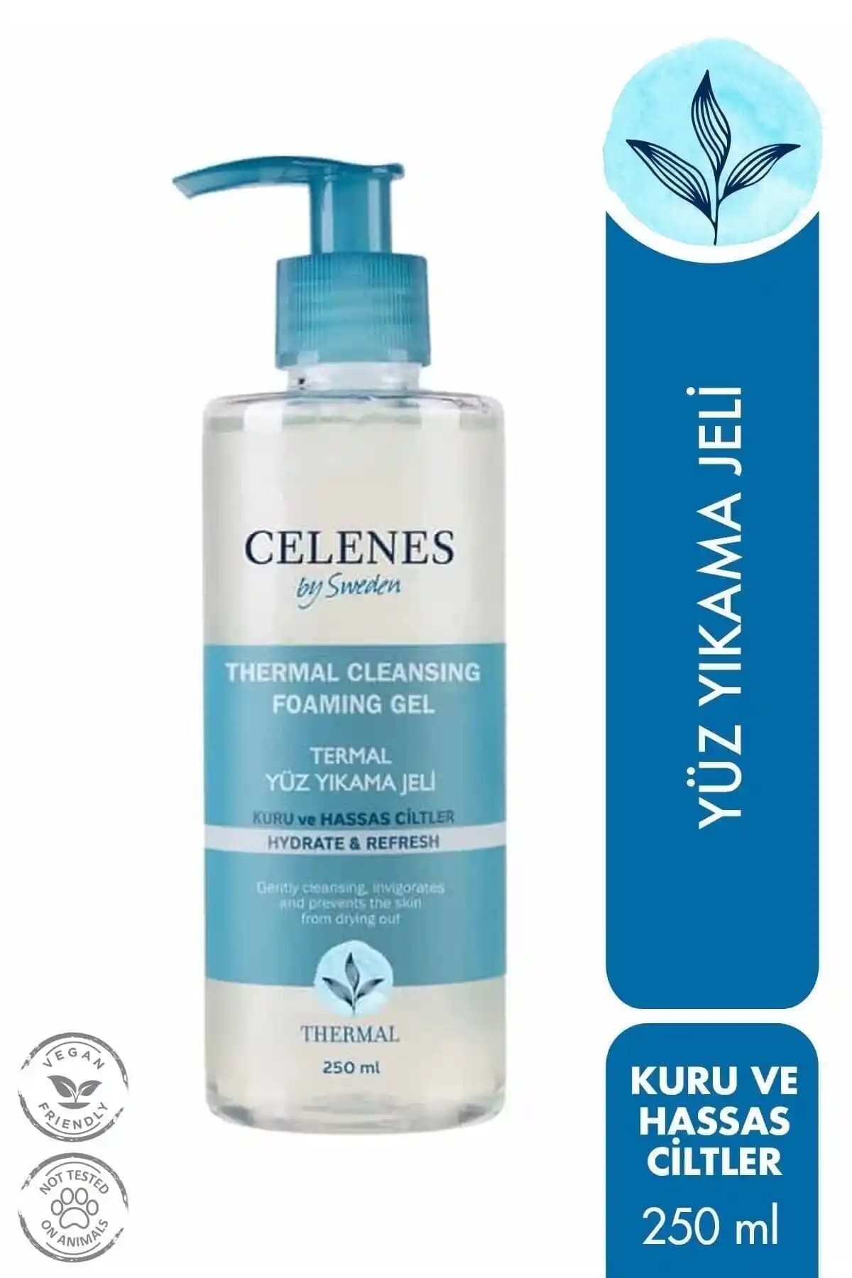 Celenes İsveç Thermal Hassas ve Kuru Ciltler İçin Yüz Temizleme Jeli 250ml