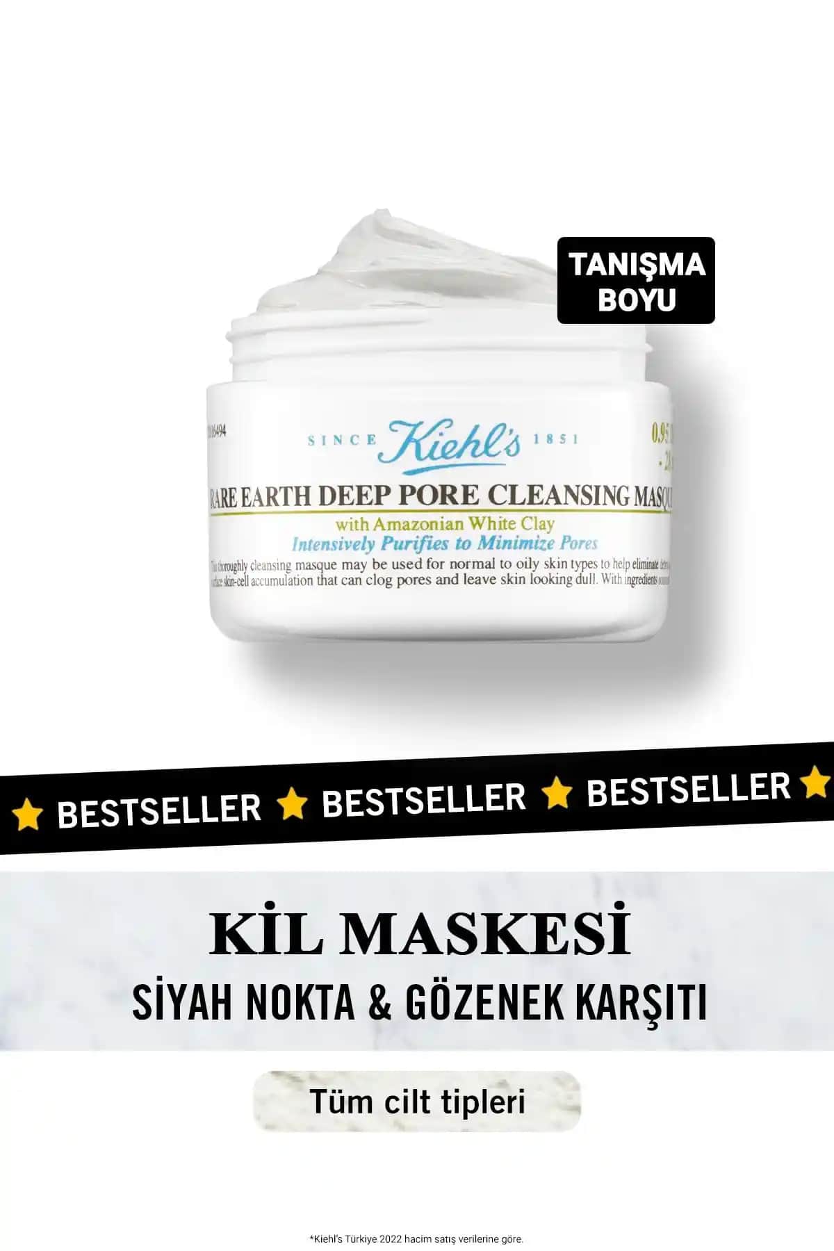 Kiehl's Rare Earth Kil Maskesi: Siyah Nokta ve Gözenekleri Arındırıcı Cilt Bakım Ürünü