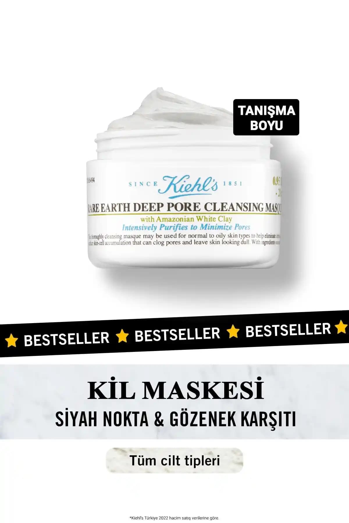 Kiehl's Rare Earth Kil Maskesi: Siyah Nokta ve Gözenekleri Arındırıcı Cilt Bakım Ürünü