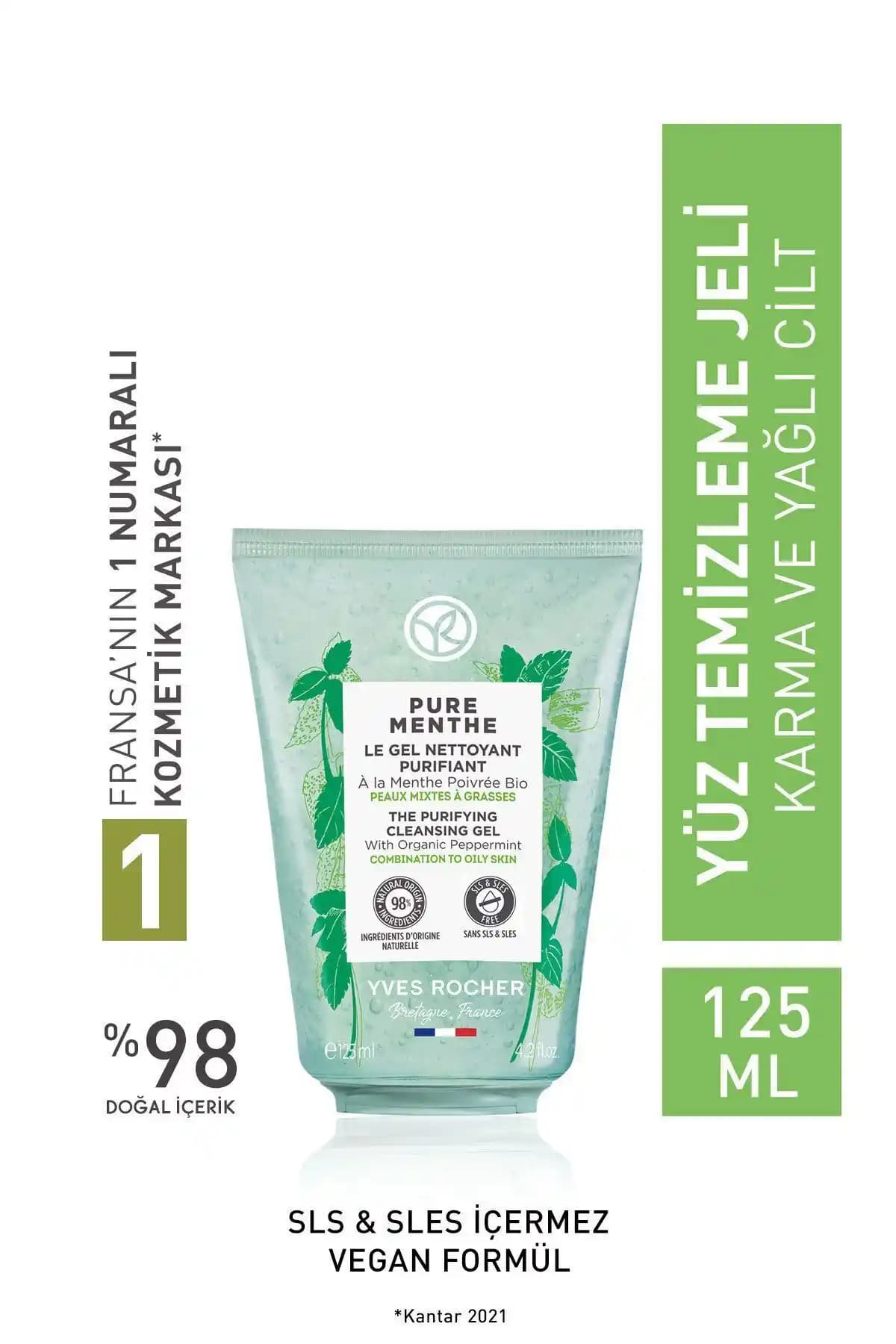 Yves Rocher Karma ve Yağlı Ciltler İçin Arındırıcı Yüz Yıkama Jeli 125 ml
