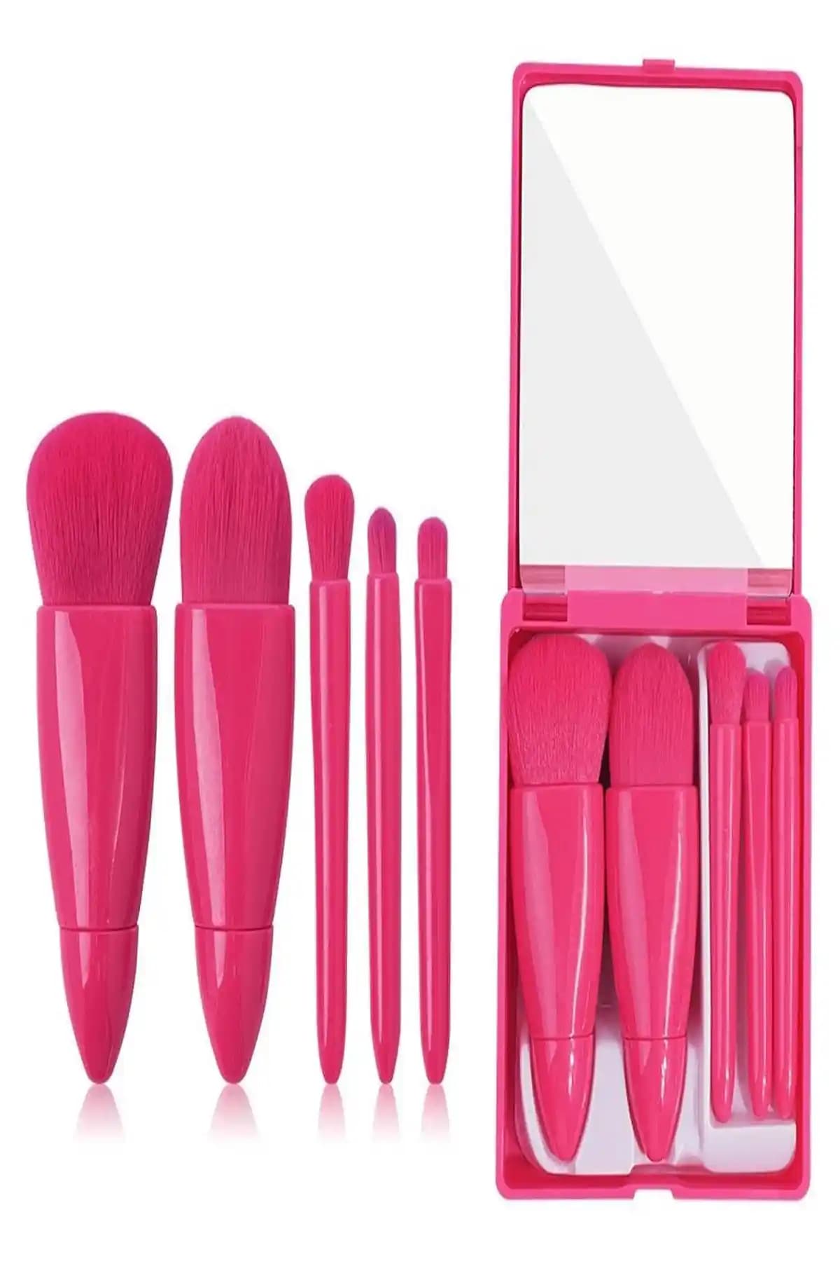 Aks Kozmetik Koyu Pembe Taşınabilir 5'li Makyaj Fırça Seti İncelemesi ve Kullanıcı Yorumları