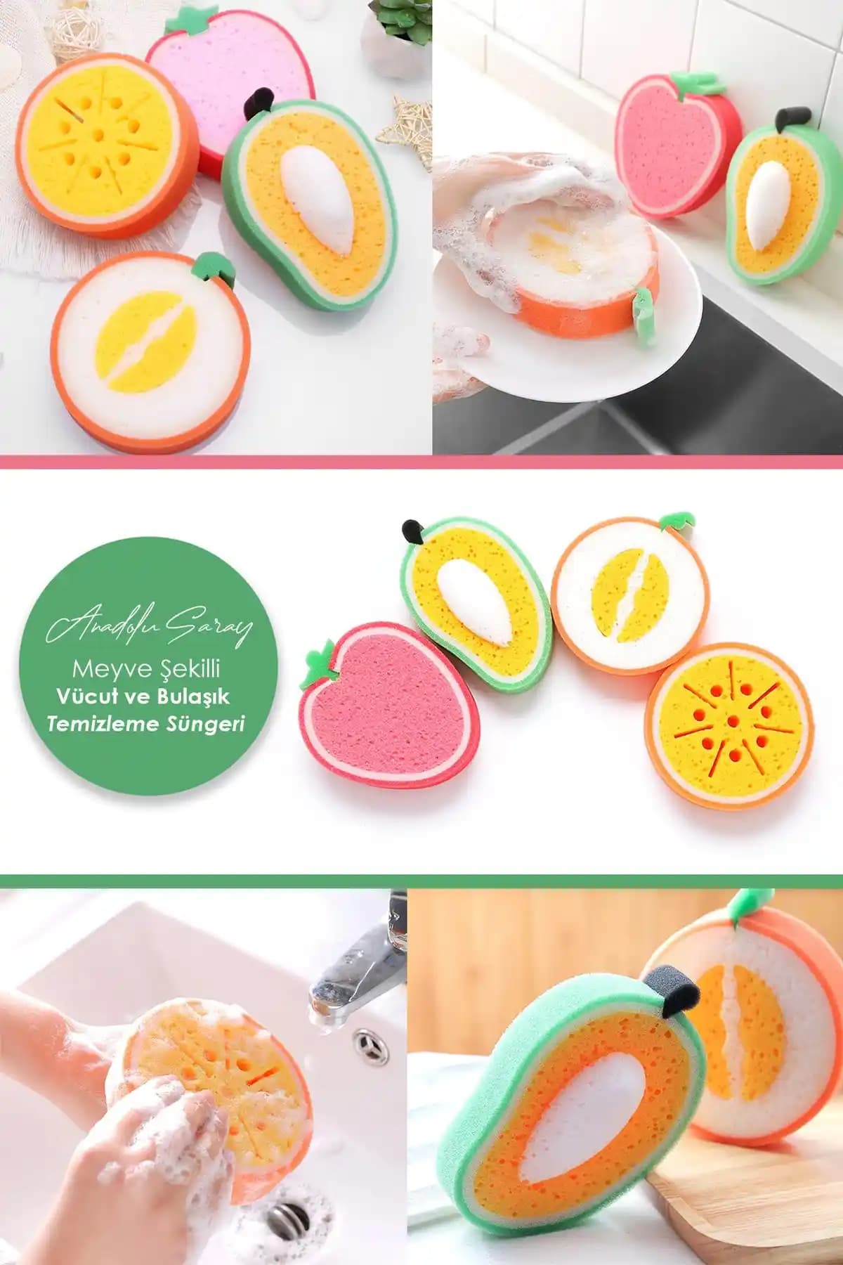 Anadolu Saray Çarşısı Meyve Şekilli Sevimli Bebek Banyo Süngeri Özellikleri ve Kullanımı