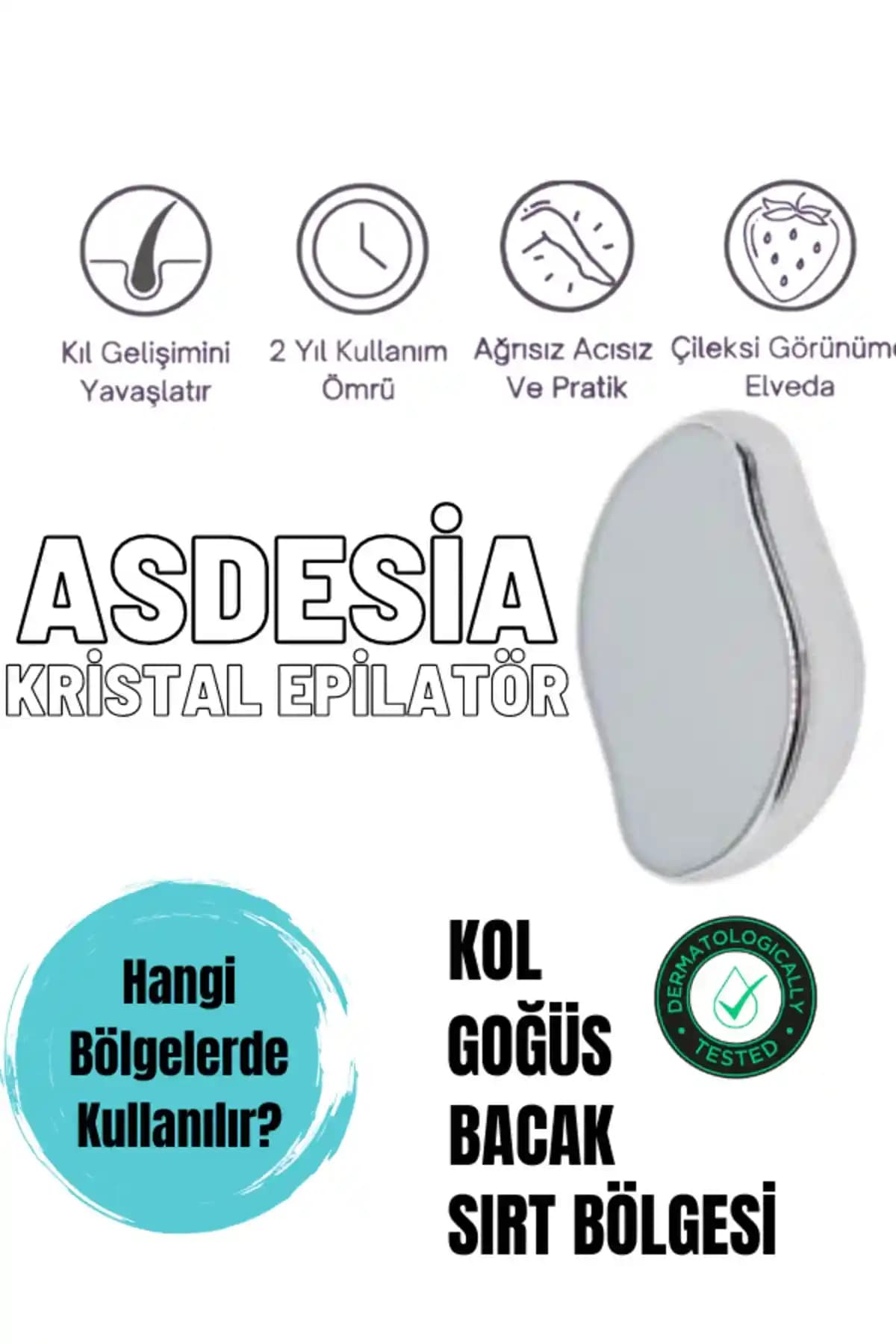 ASDESİA Kristal Epilatör: Hassas Ciltler İçin Etkili ve Güvenli Epilasyon Çözümü